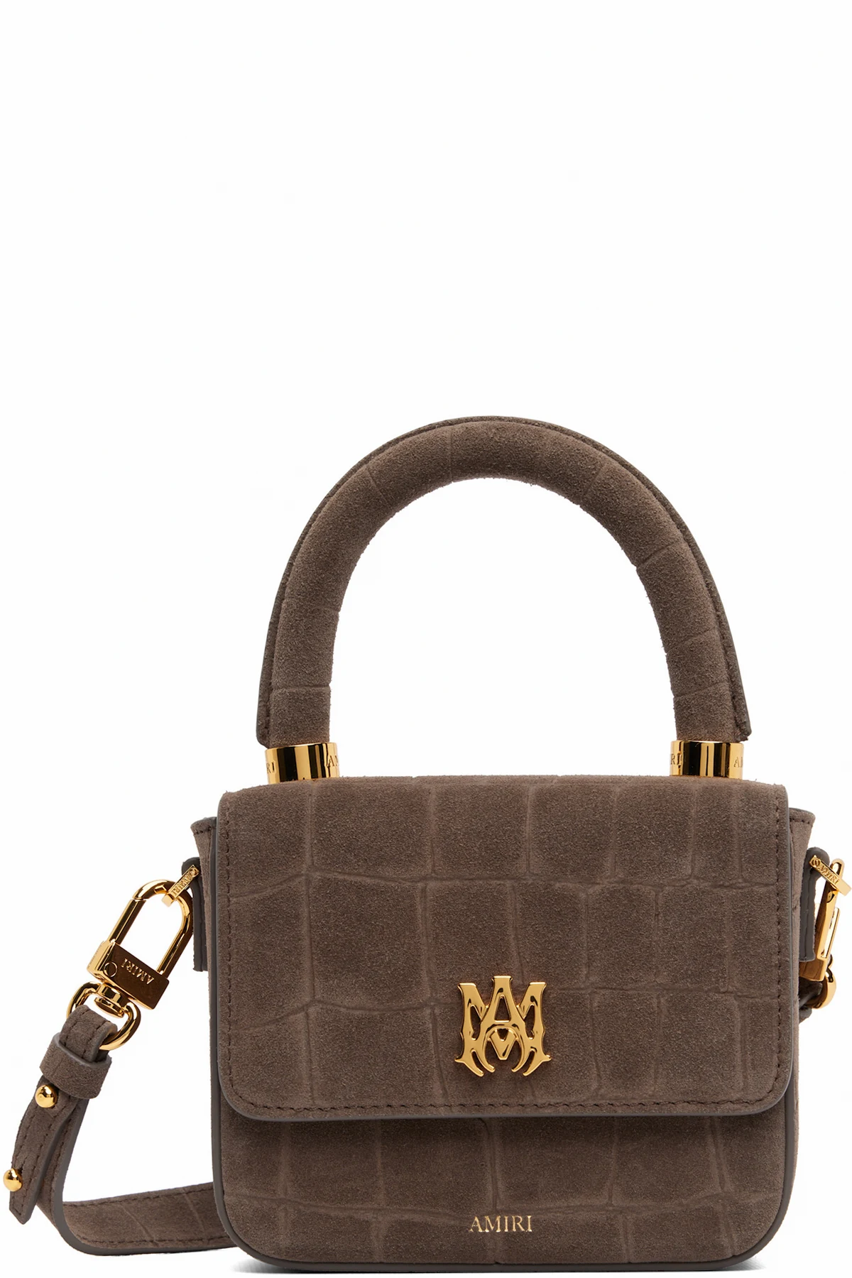 Brown Croc Suede Micro MA Bag