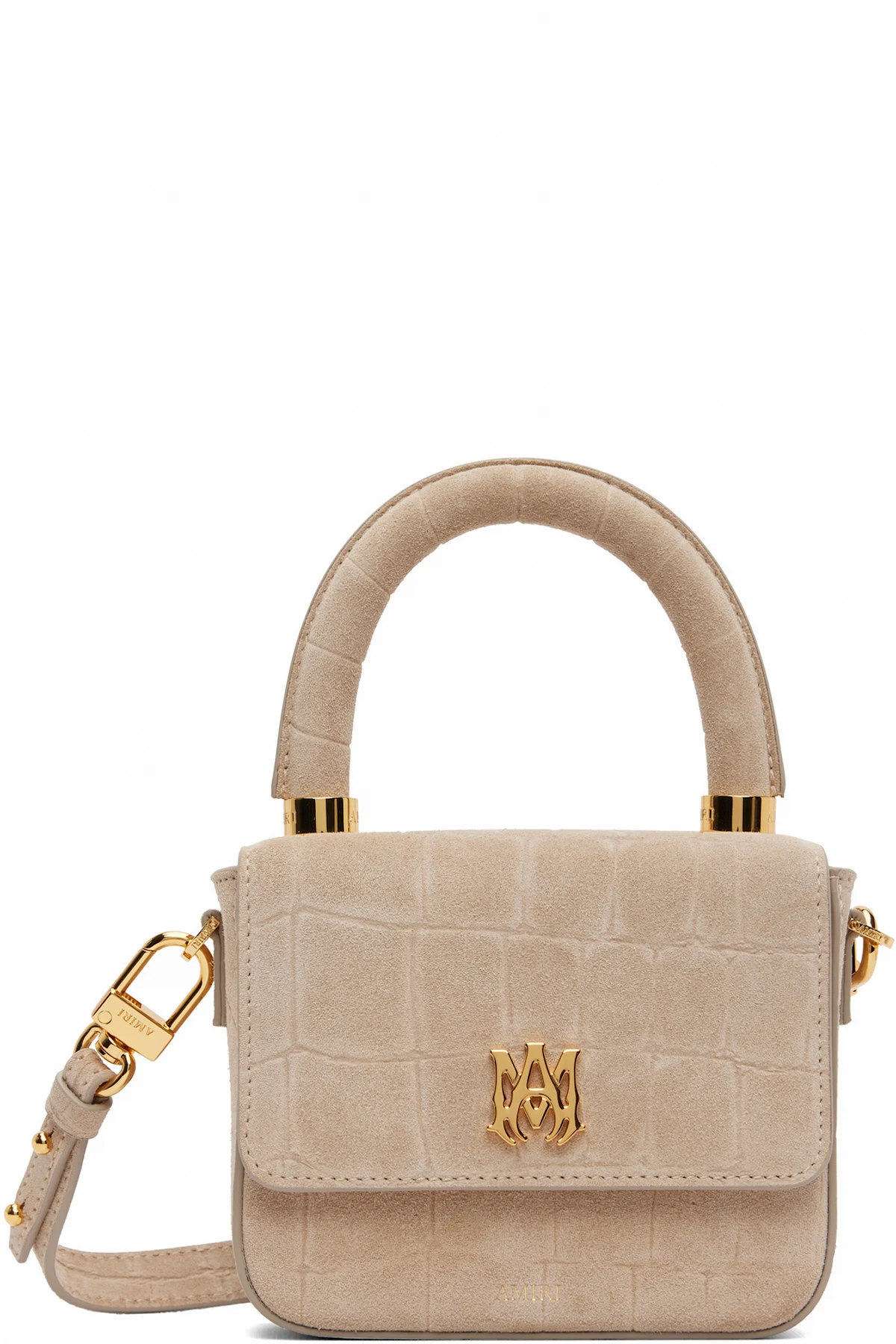 Taupe Croc Suede Micro MA Bag