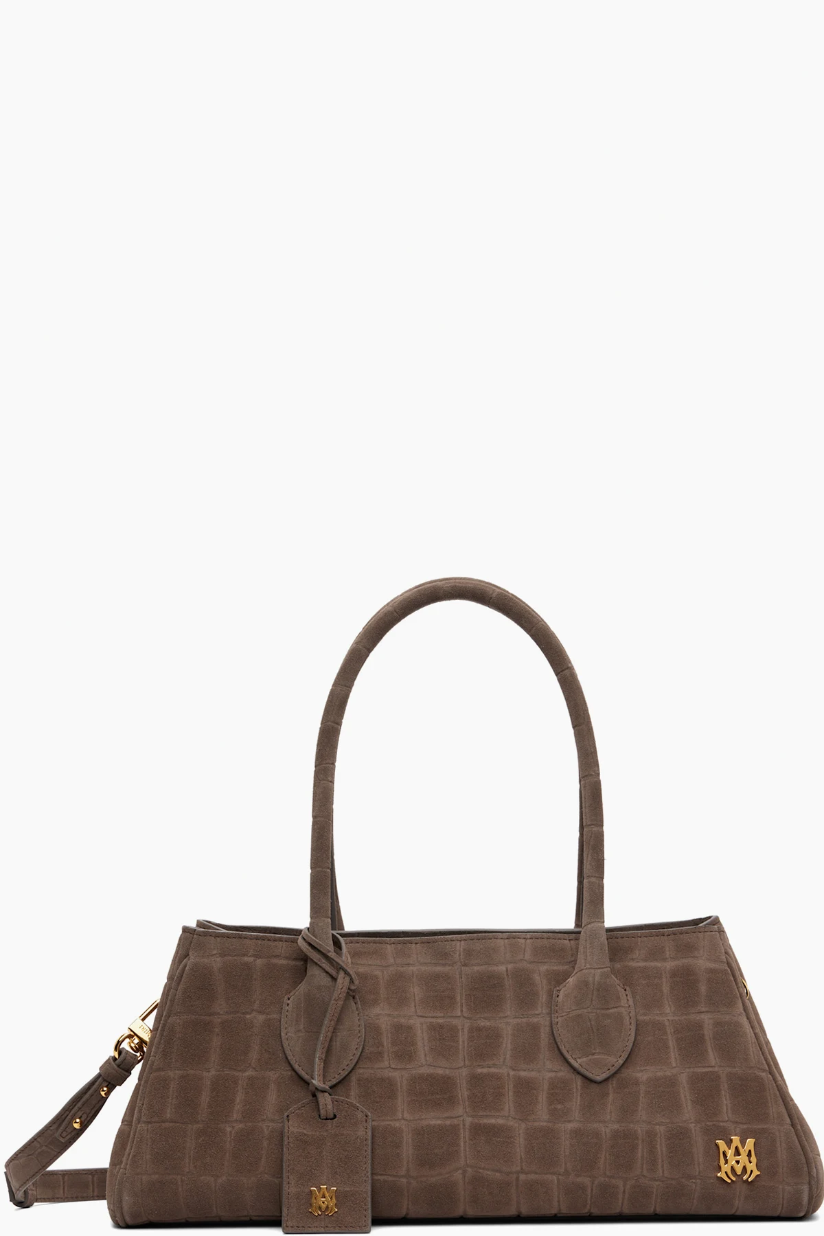 Brown Suede Croc Honey 40 Shoulder Bag