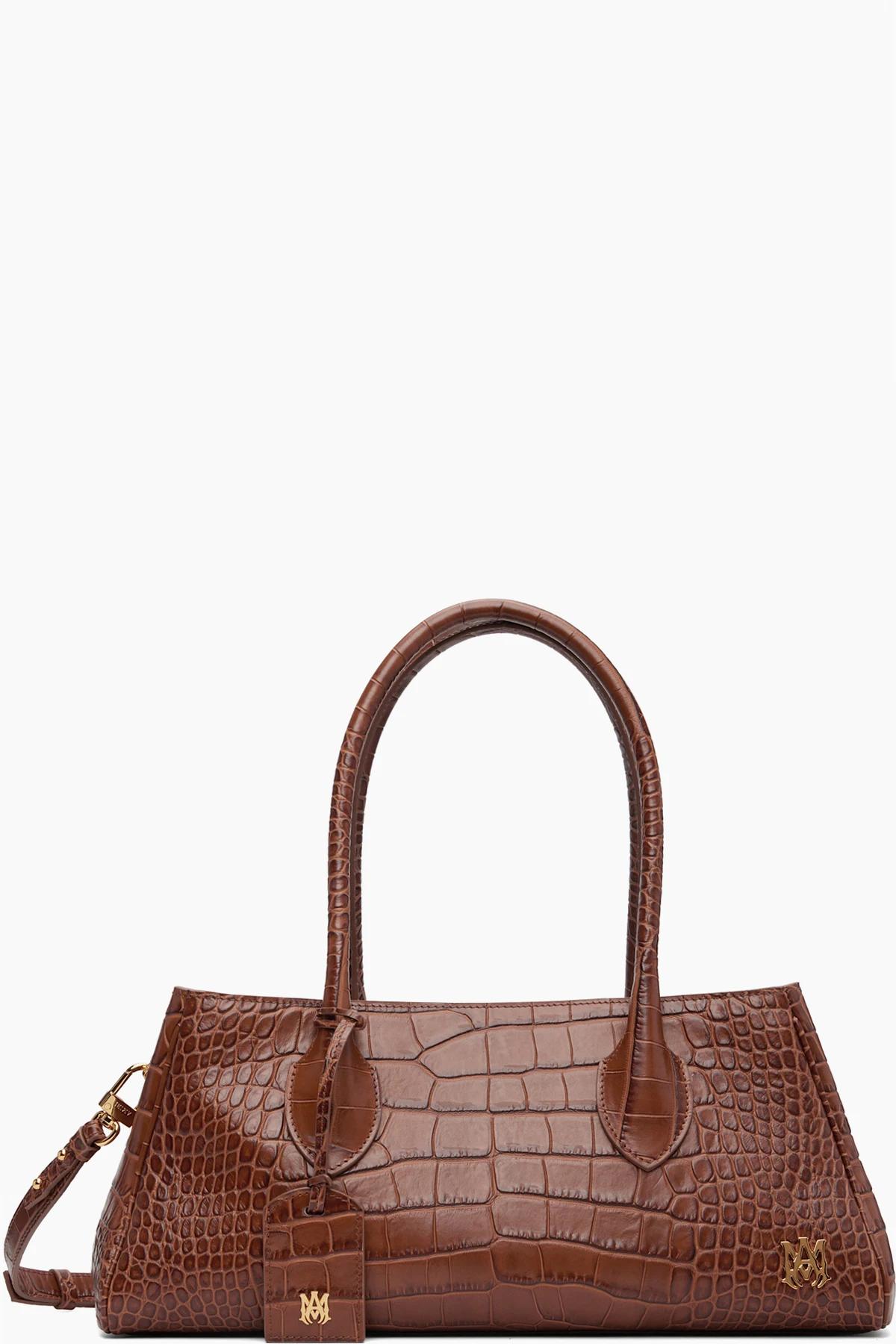 Brown Embossed Croc Honey 40 Shoulder Bag