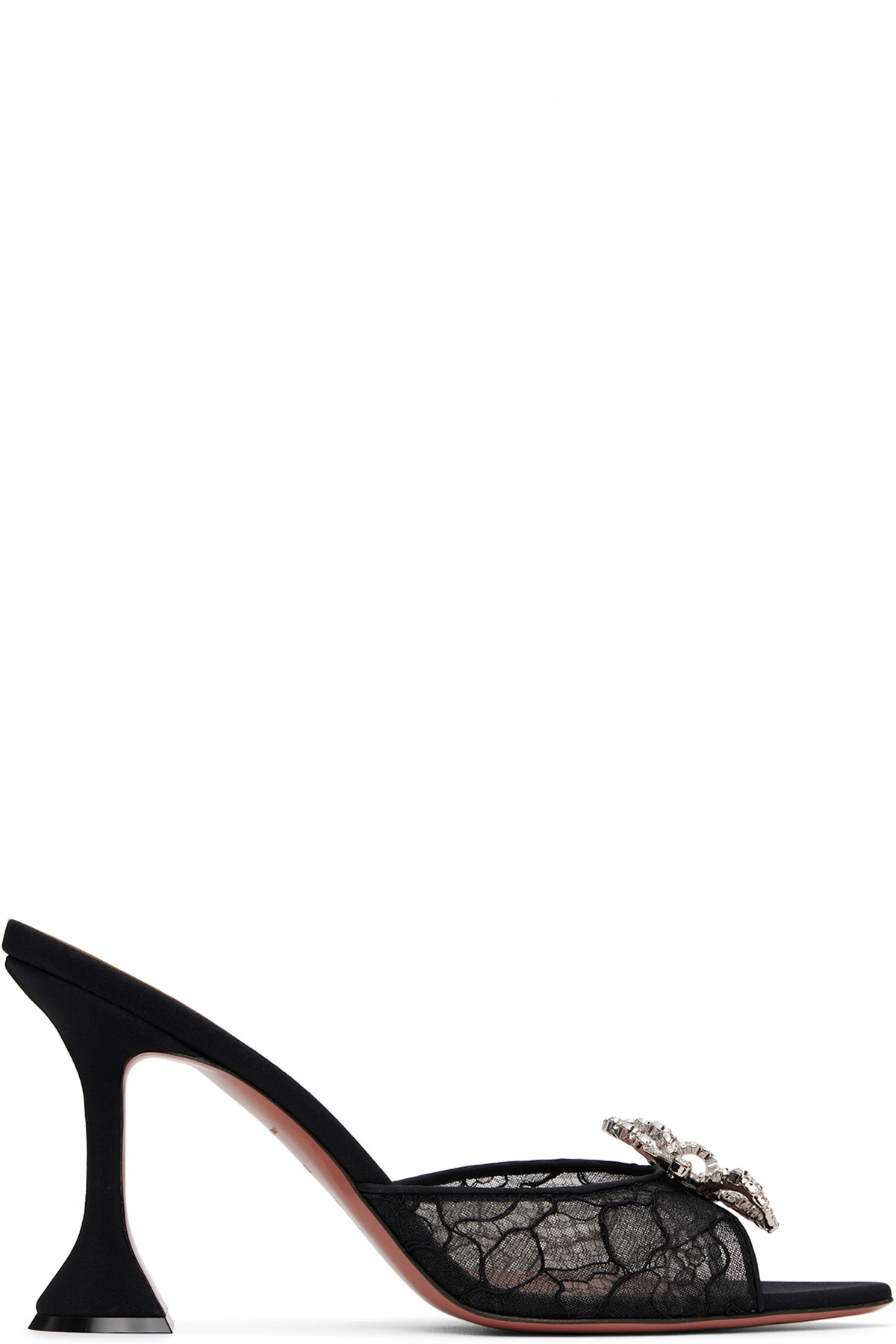 Black Rosie Lace Slipper 95 Heeled Sandals
