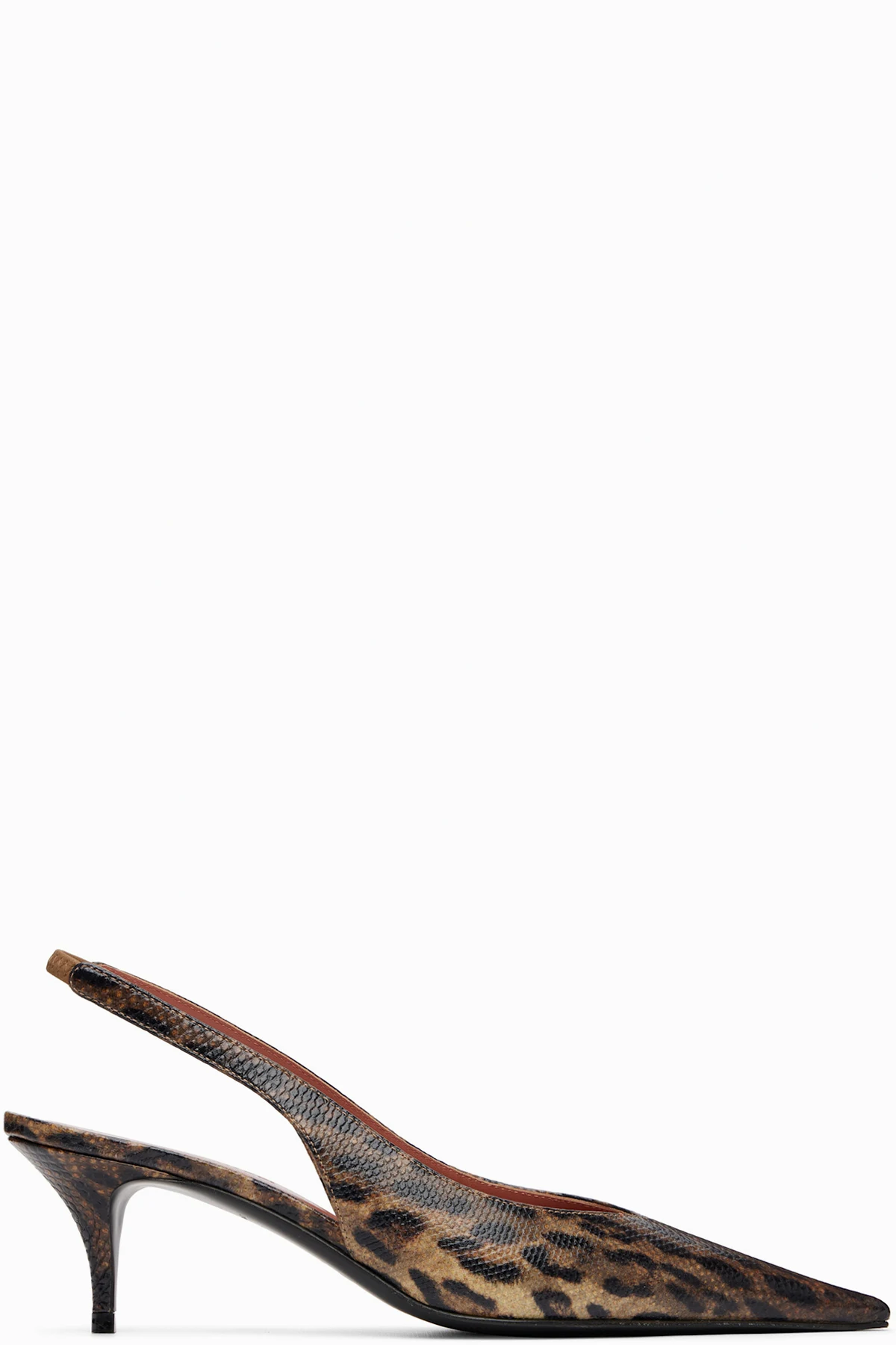 Brown Anok Sling 55 Snakeskin Heels