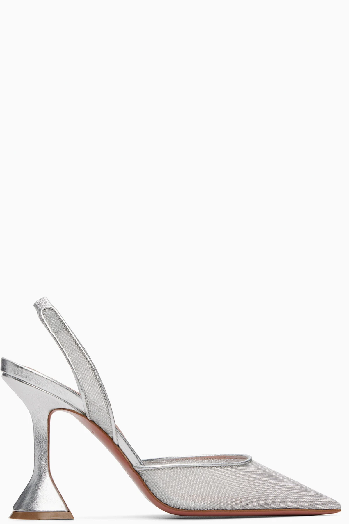 Silver Holli Mesh Sling 95 Heels