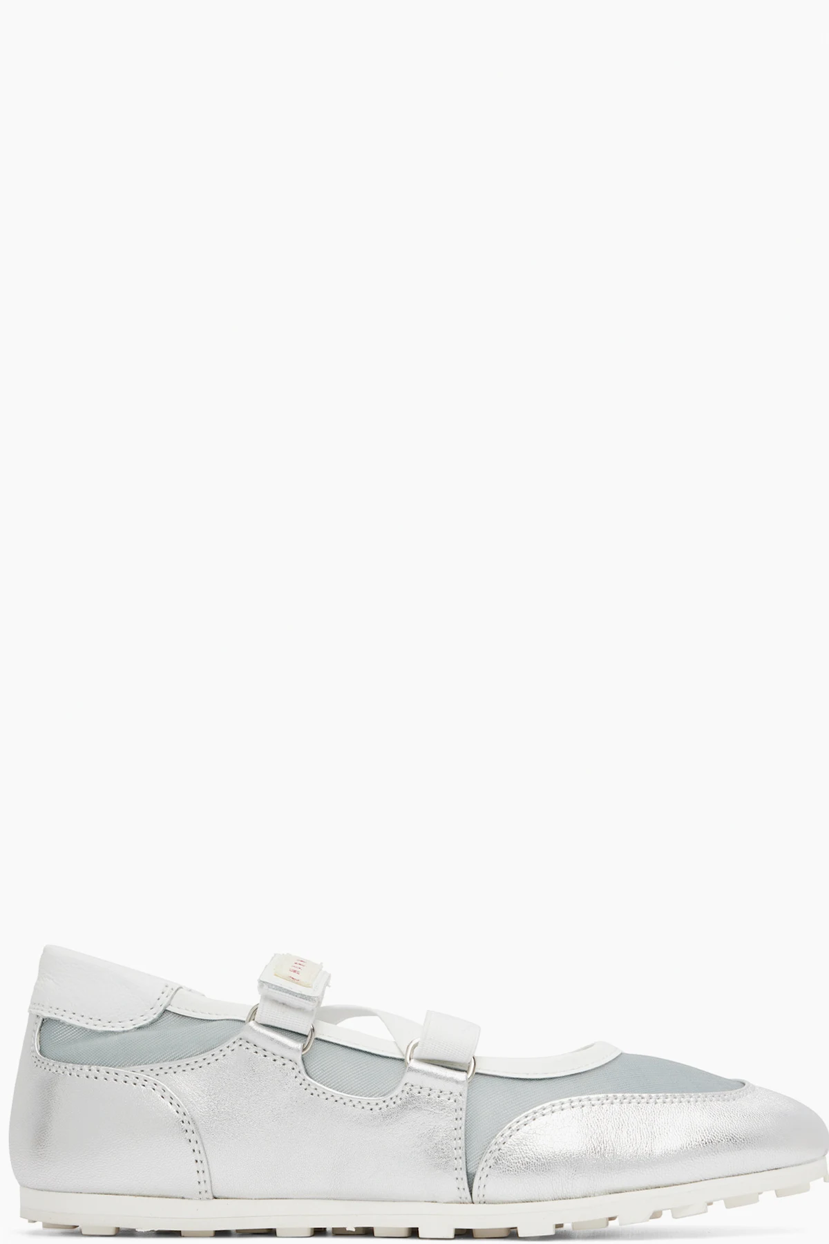 Silver & Blue Mary Jane Velcro Sneakers