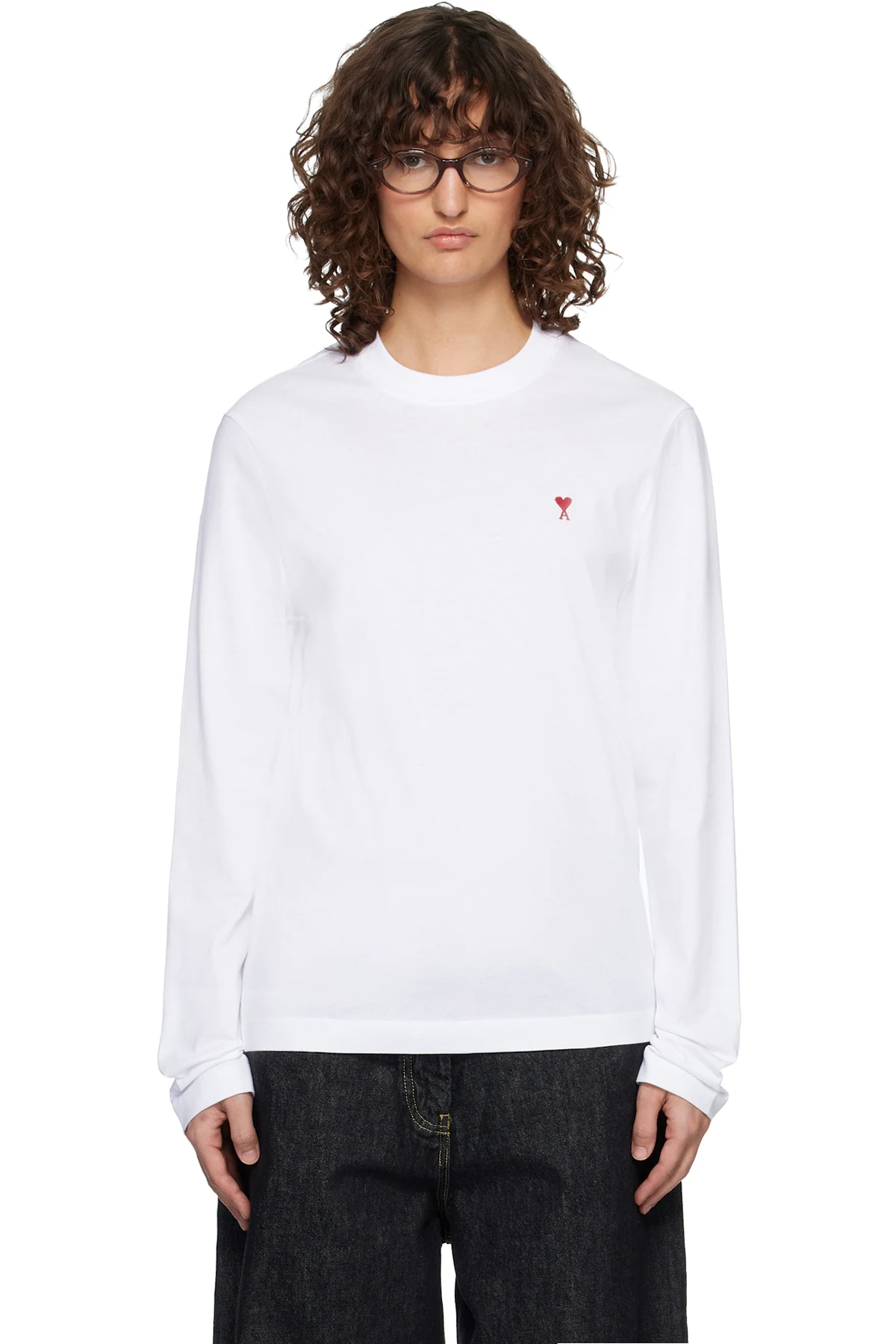 White Ami de Coeur Long Sleeves T-shirt