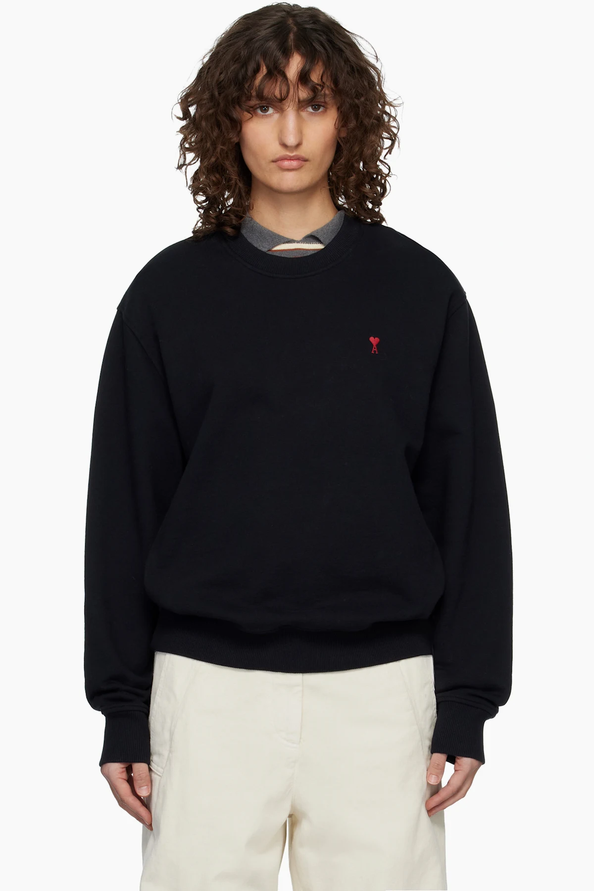 Black Cotton Ami de Coeur Sweatshirt