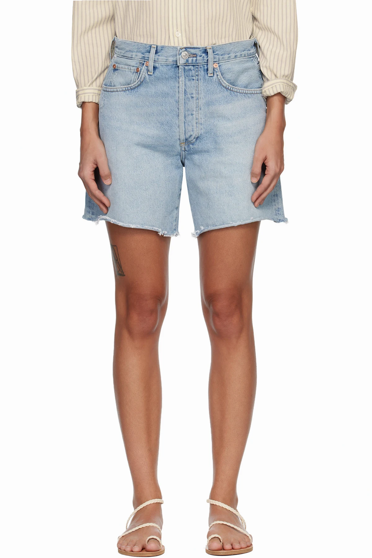 Blue Marlow Long Vintage Denim Shorts