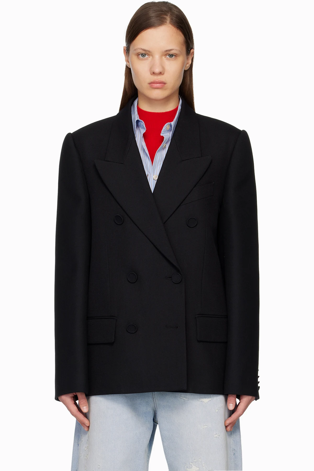 Black Double-Breasted Blazer