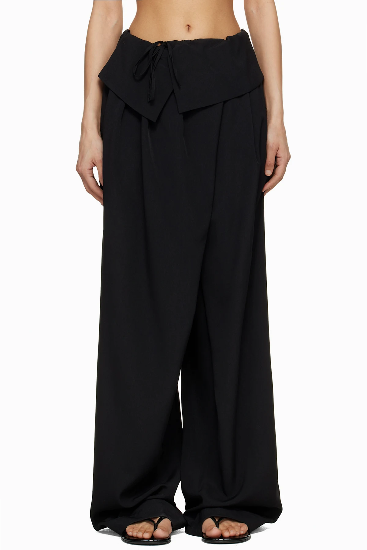 Black Draped Trousers