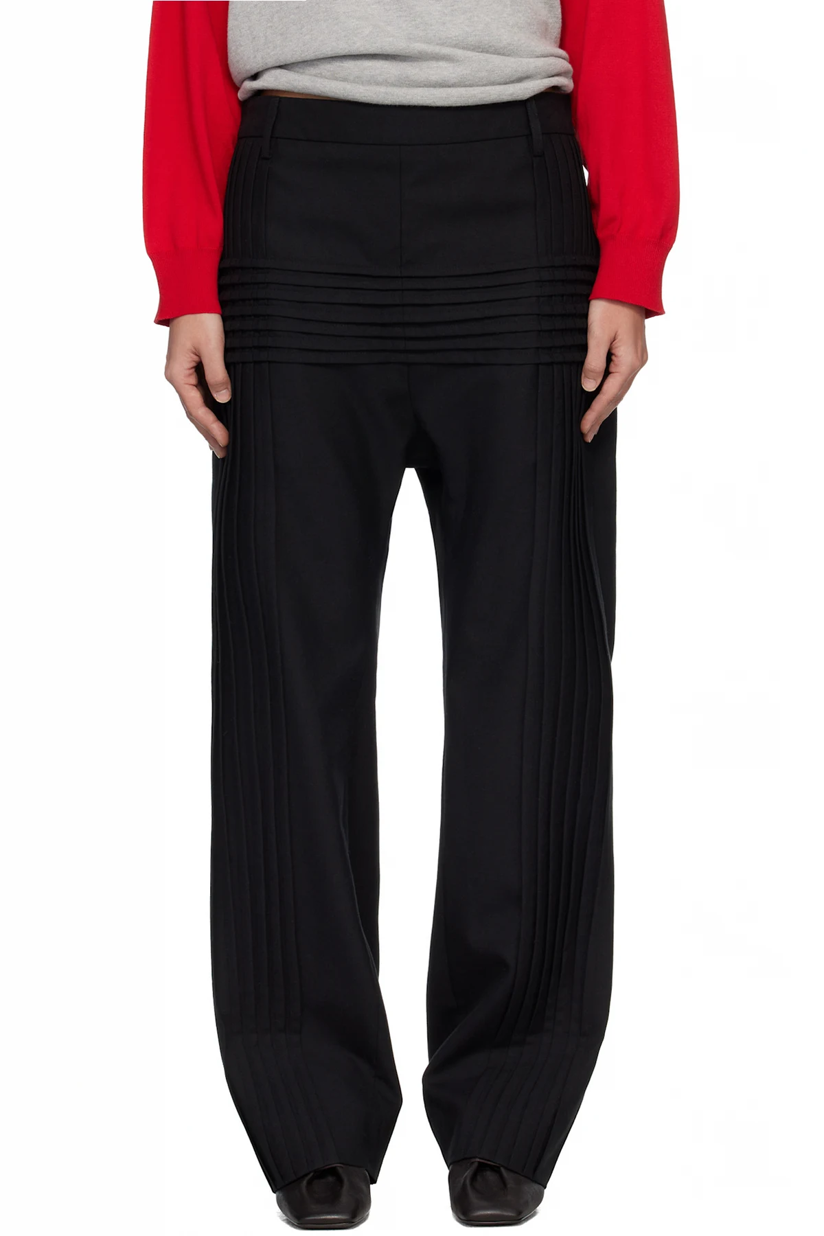 Black Pillar Trousers