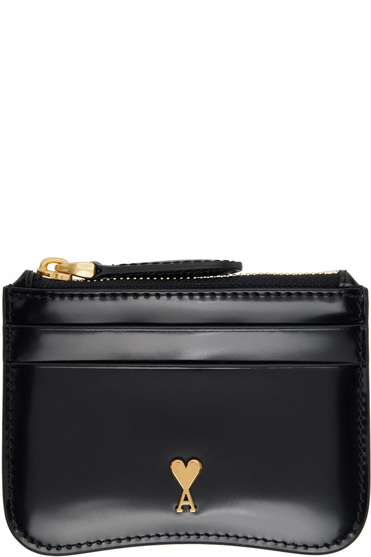 Black Paris Paris Zipped Card Holder