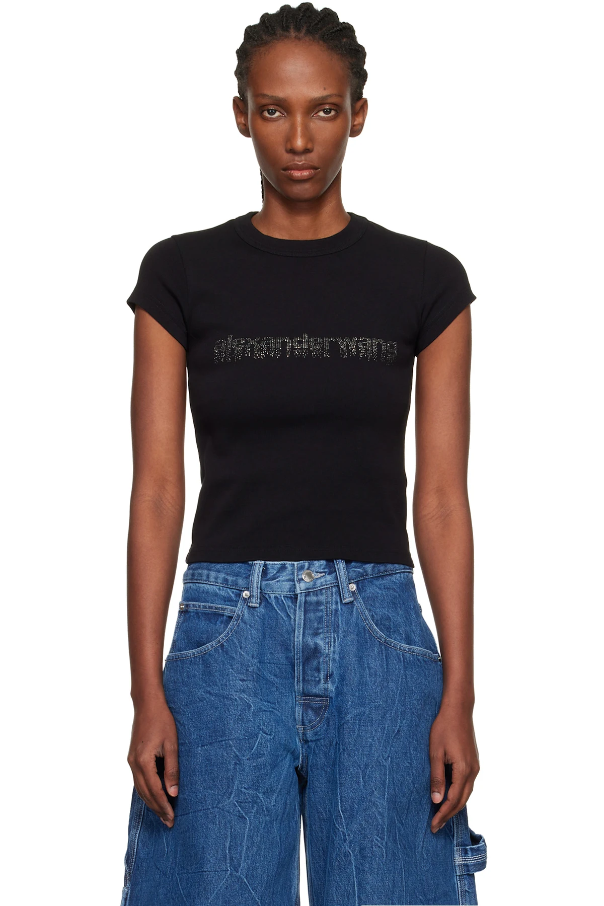 Black Crystal Logo Cotton Baby T-shirt