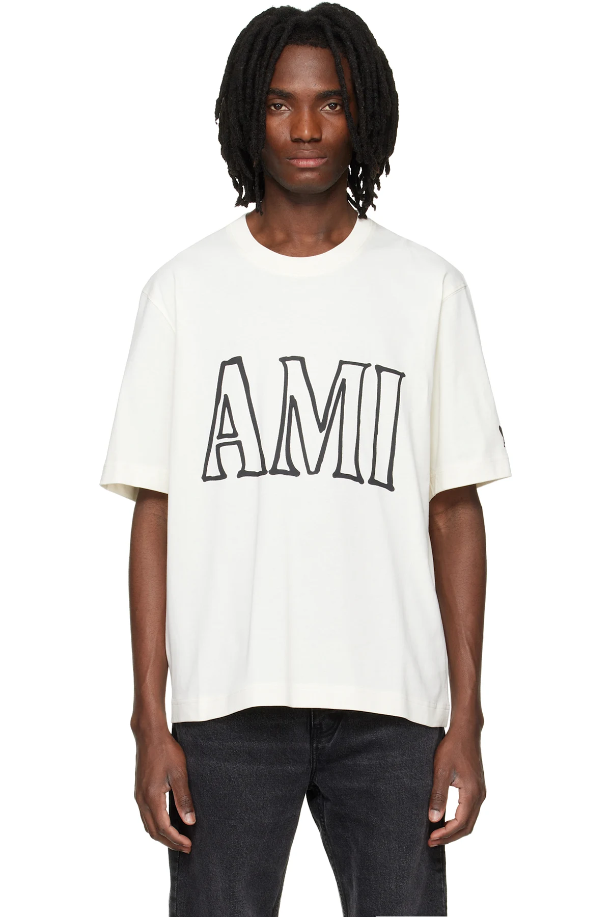 Off-White Cotton Ami Paris Print T-shirt