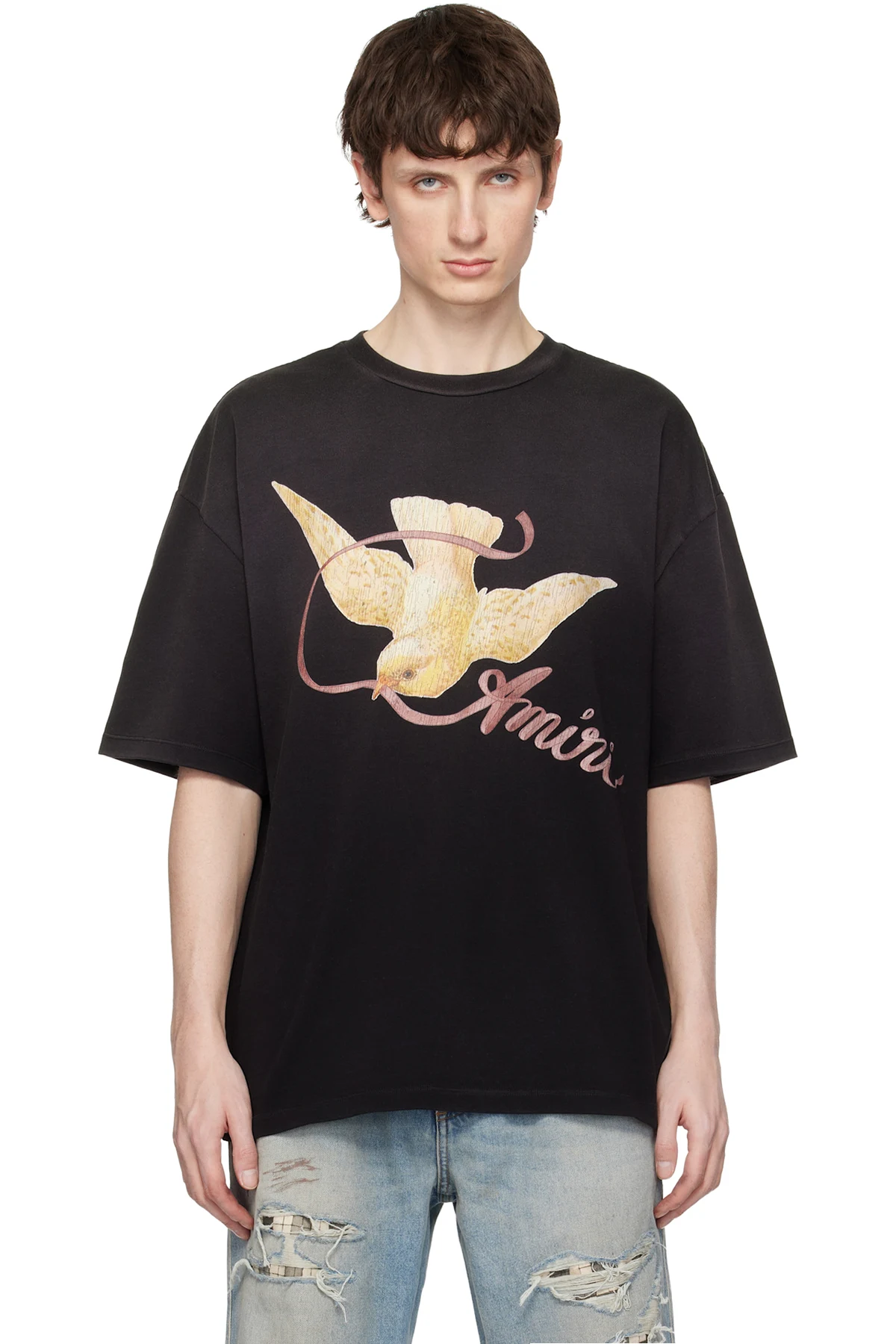 Black 'Amiri Ribbon' Oversized T-shirt