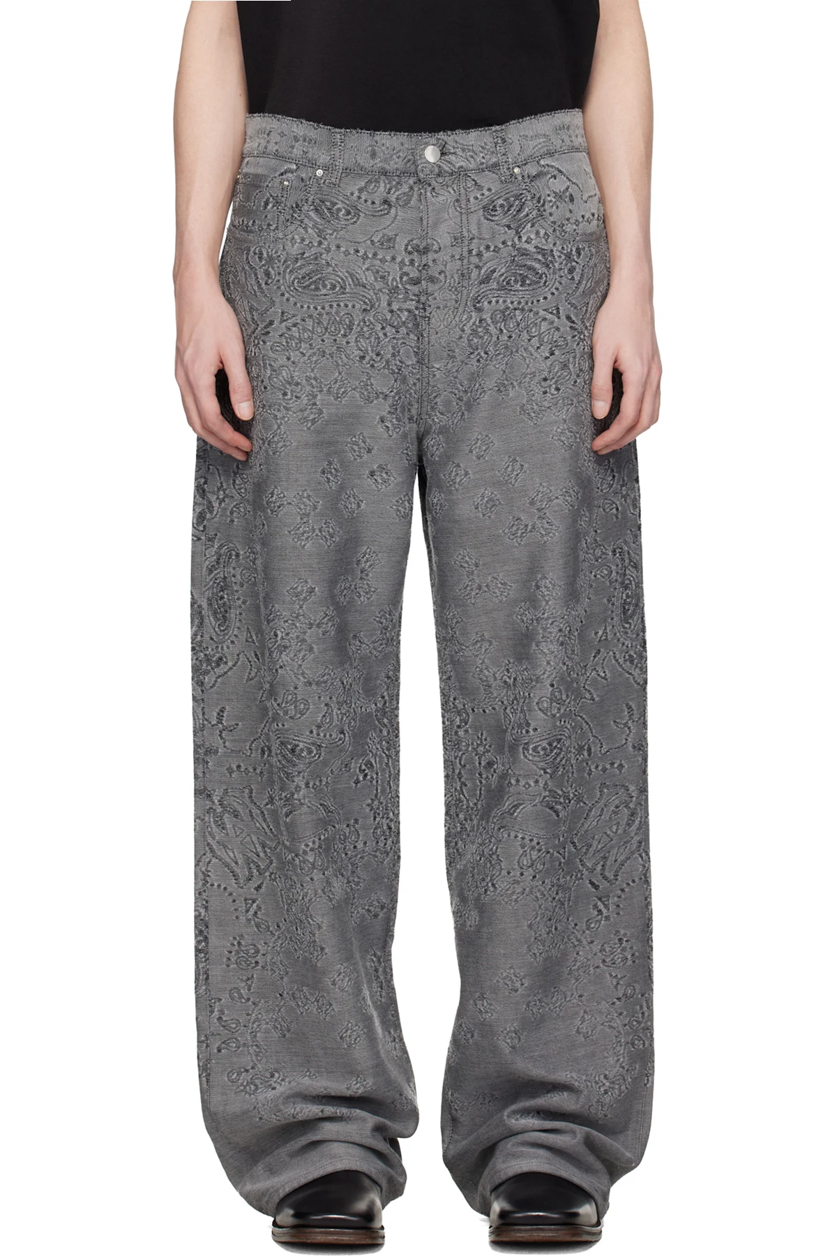 Gray MA Quad Bandana Baggy Jeans
