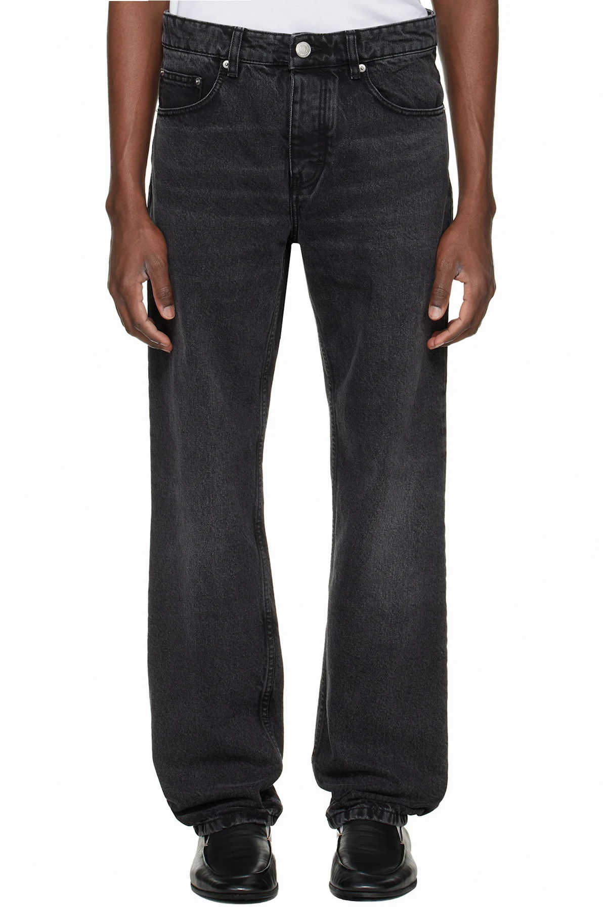 Black Cotton Classic Fit Jeans