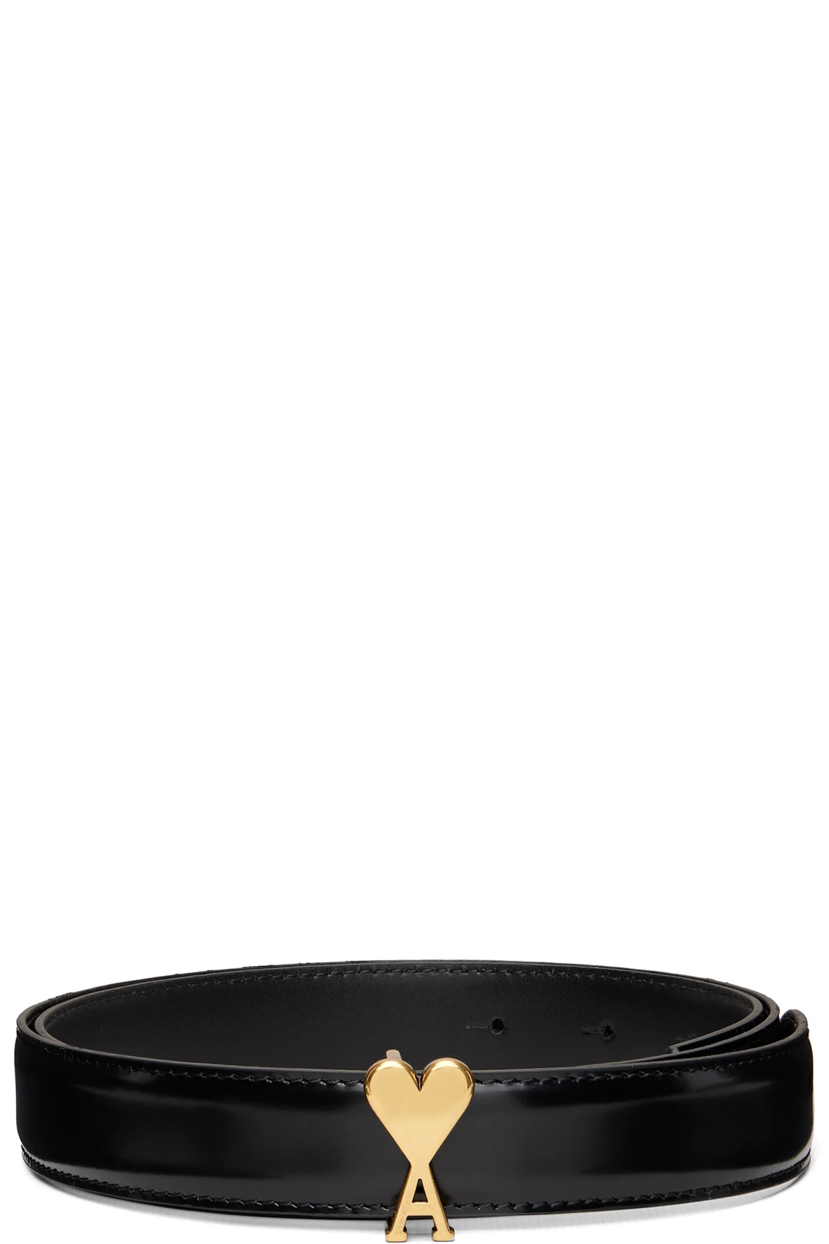 Black Cow Leather Ami de Coeur Buckle Belt