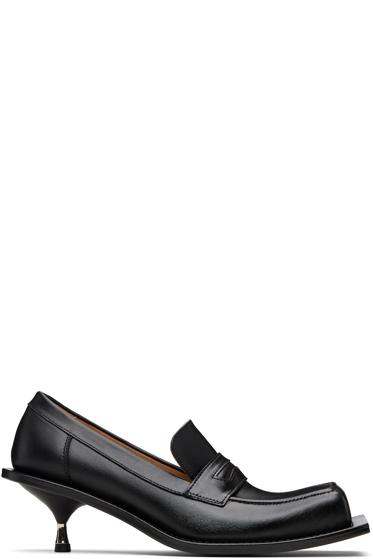 Black Barry Kitten Loafer Heels