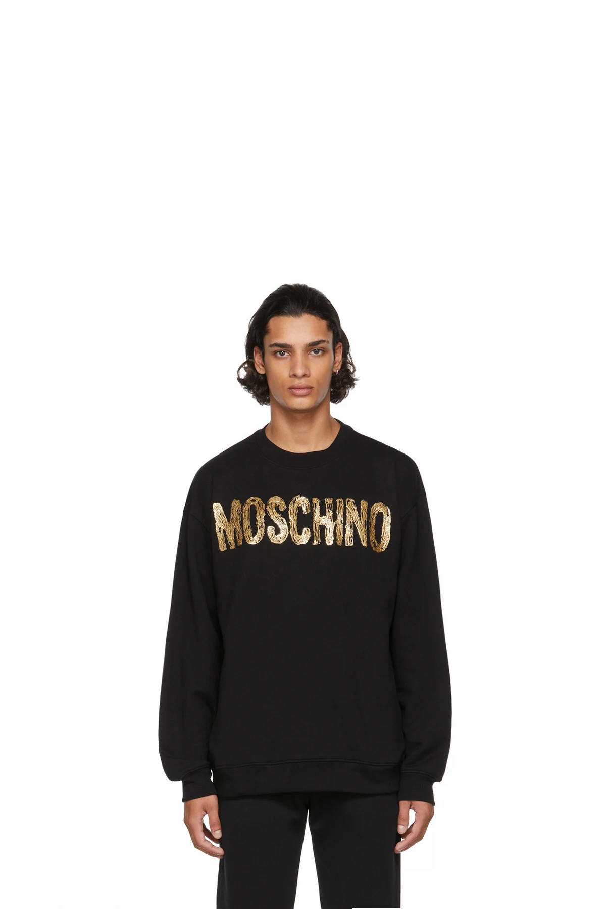 Black Metallic Logo Sweatshirt
