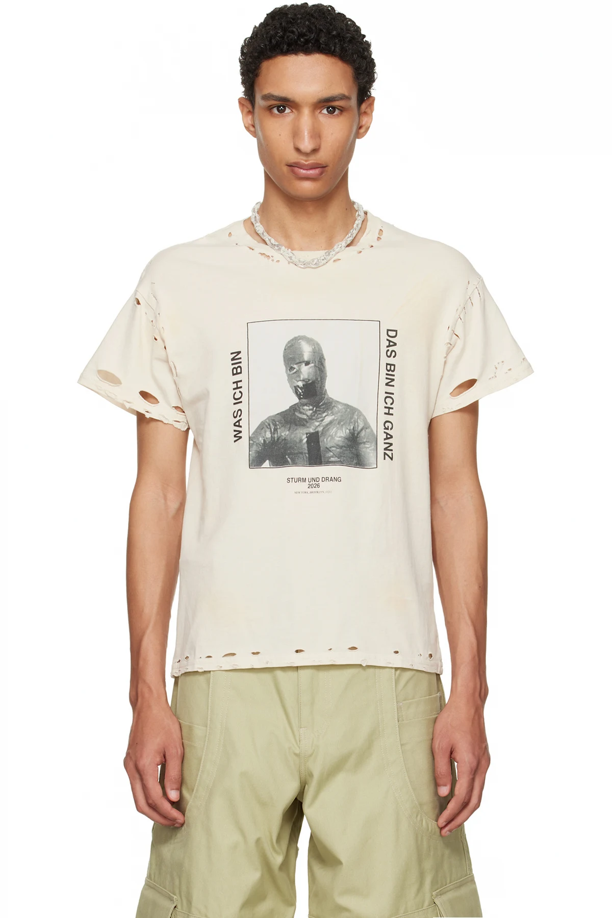 Off-White EET Stains Distressed 'Was Ich Bin' T-shirt