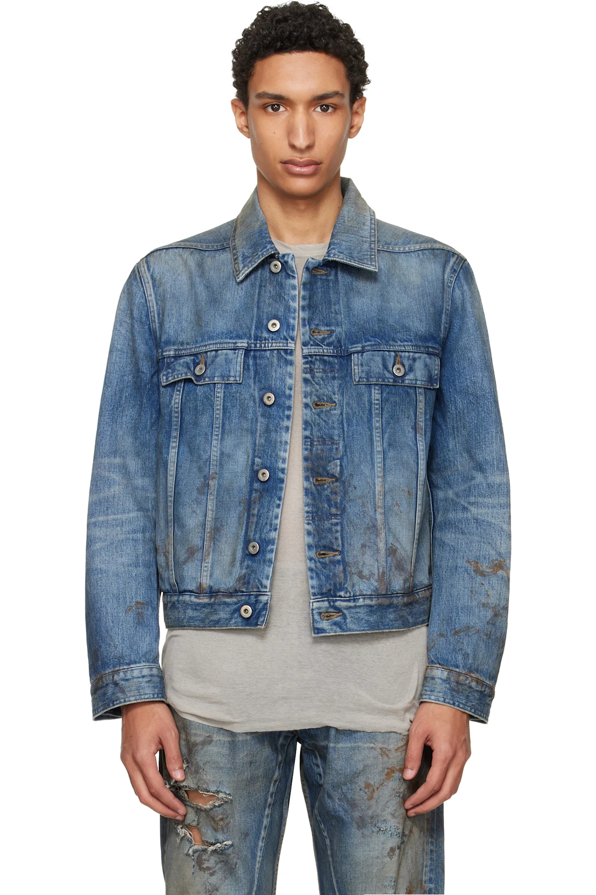 Blue Temple Trucker Denim Jacket