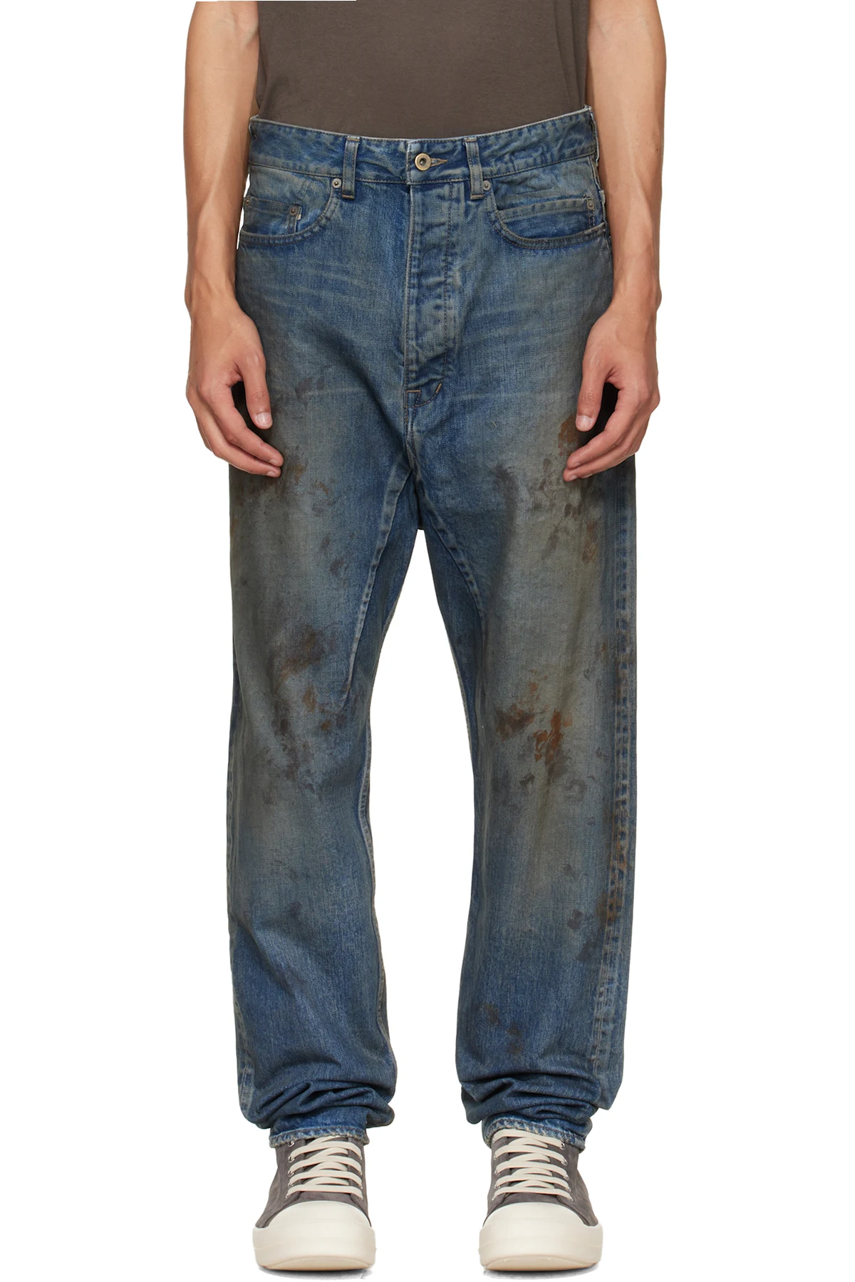 Blue Temple Collapse Long Jeans