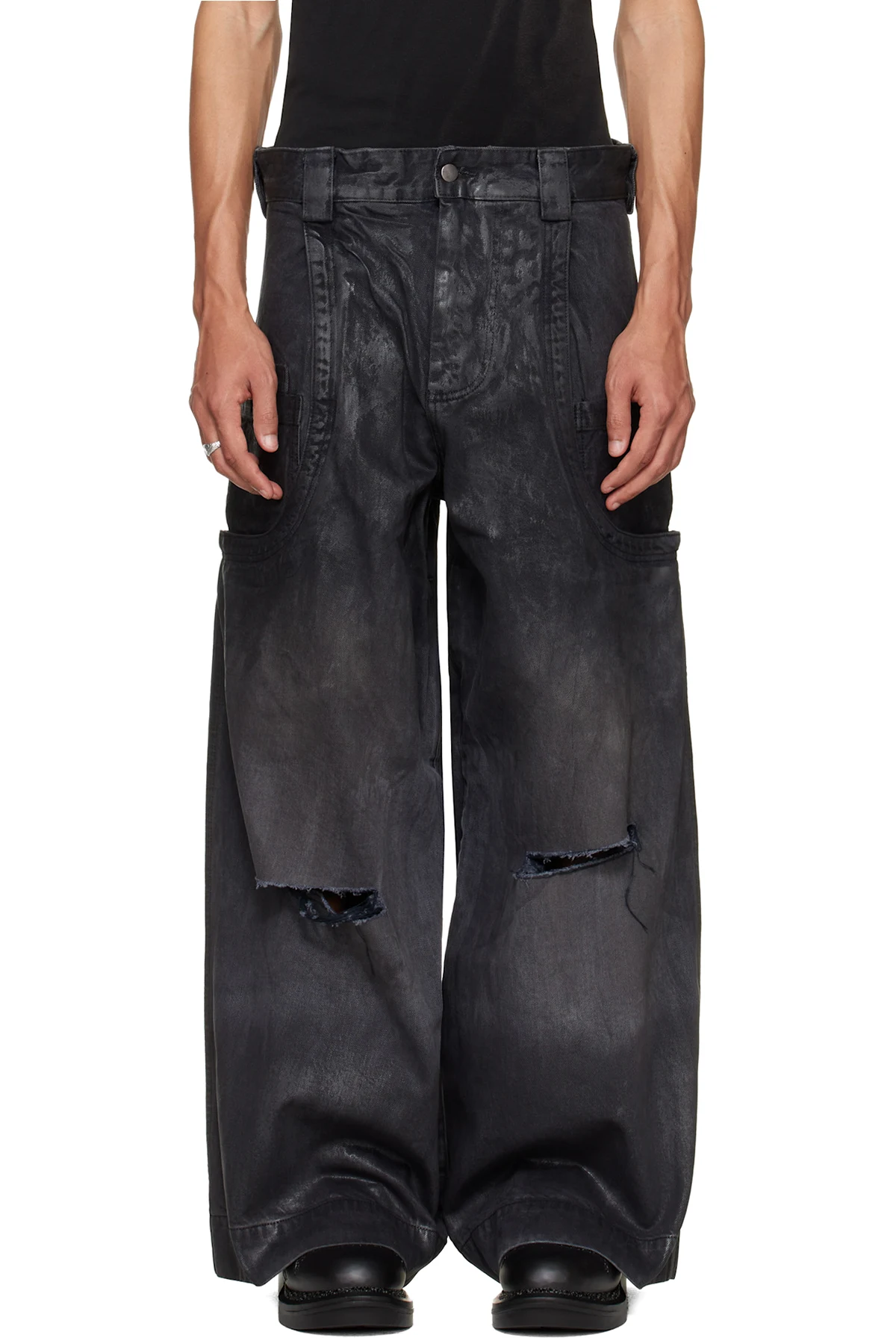 Black Sevar Rof Low Pocket Jeans