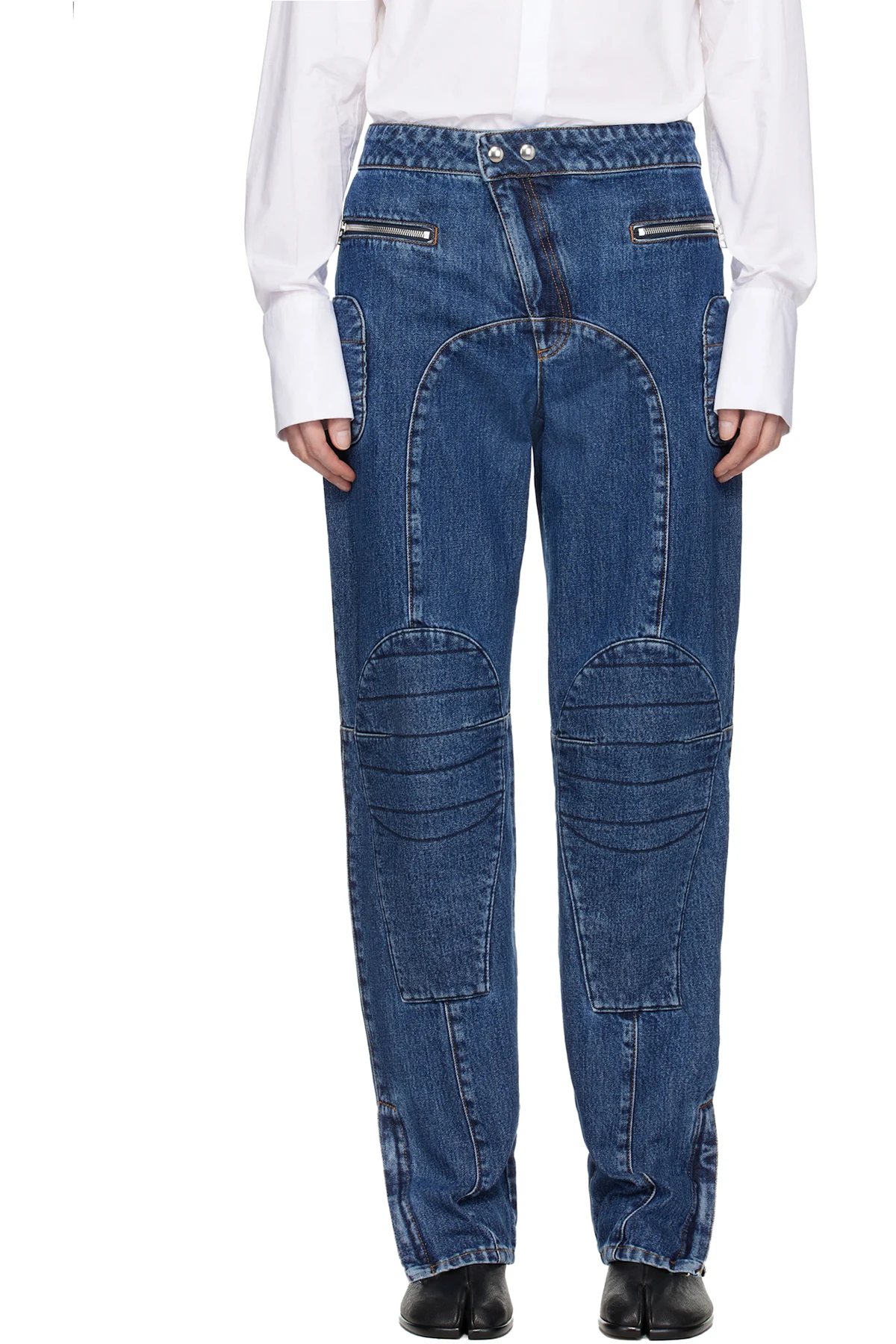 Blue Patchwork Jeans