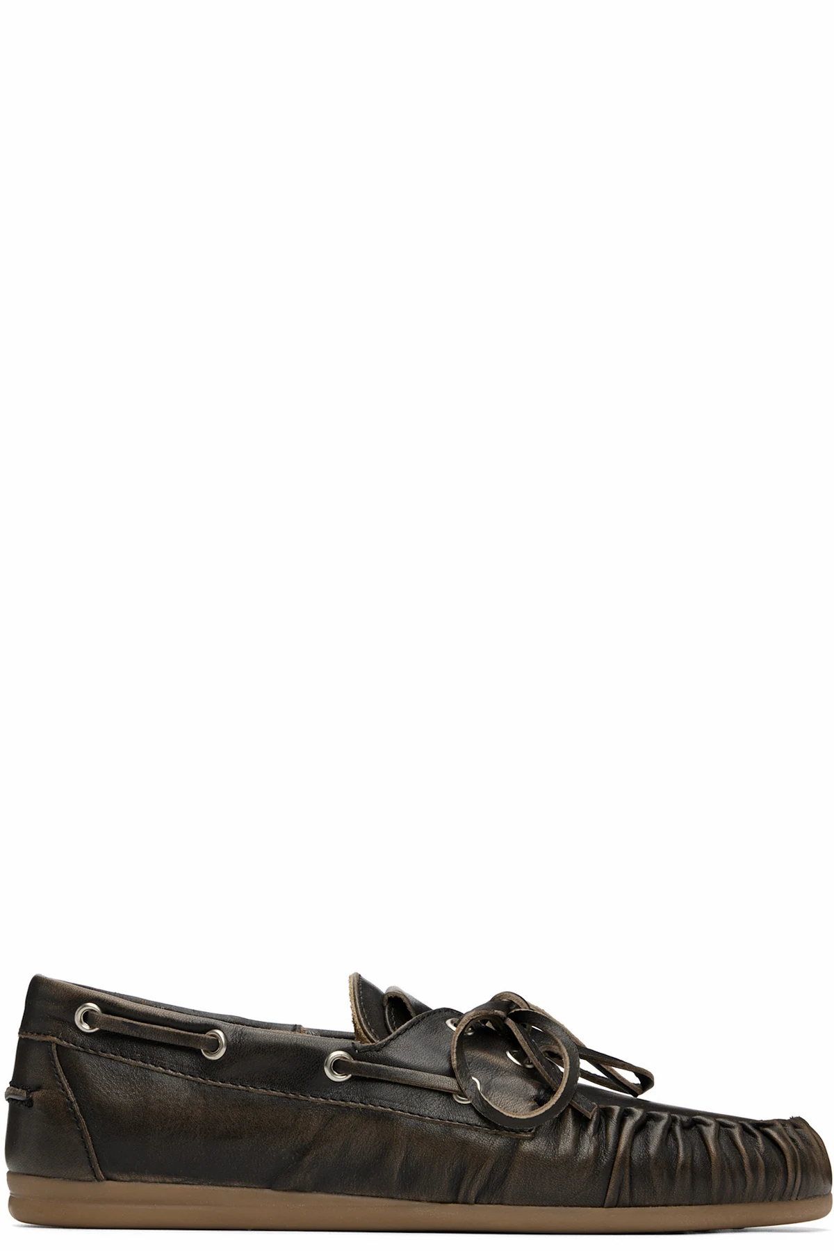 Brown Rowan Vintage Effect Leather Boat Shoes