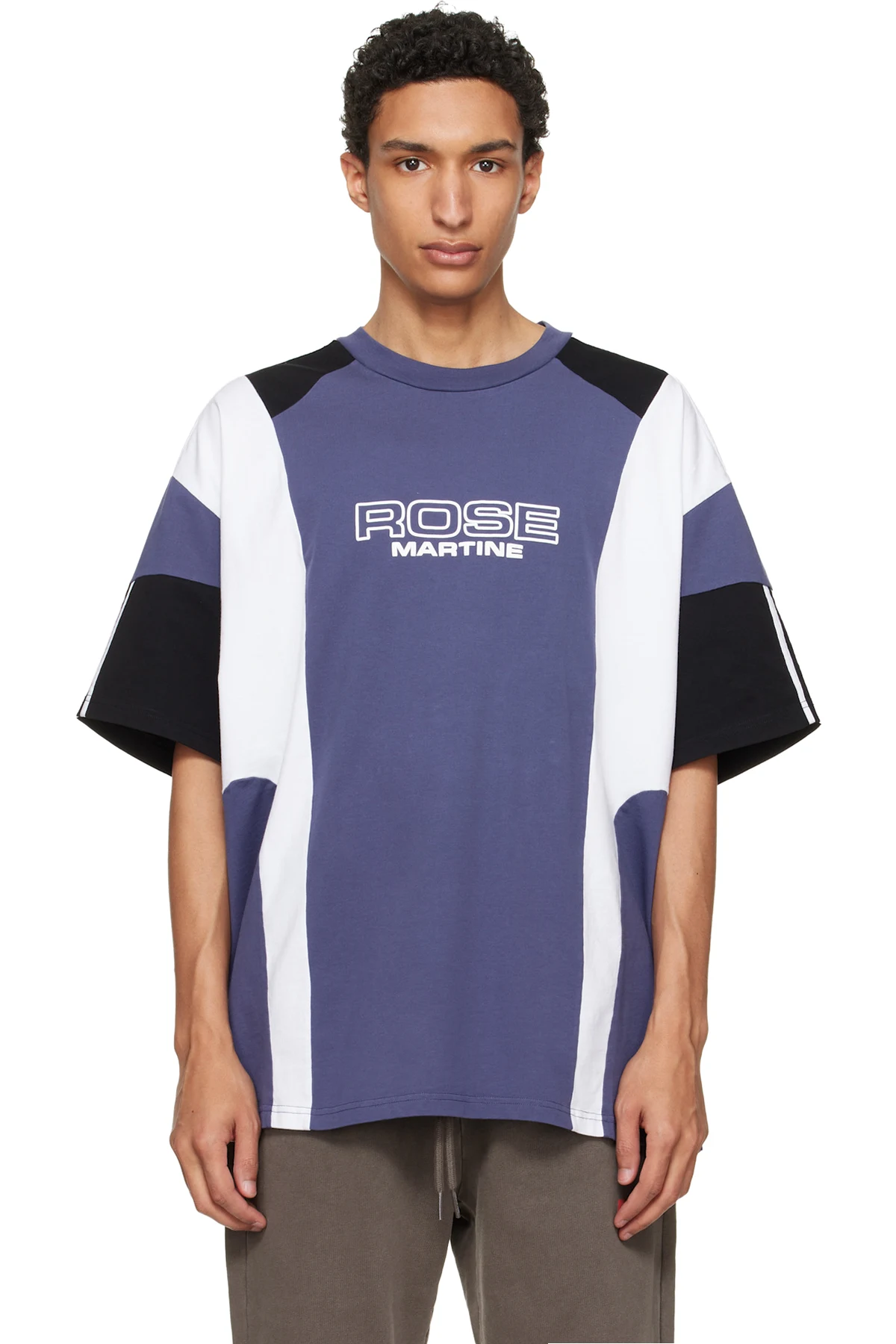 Purple Oversized Paneled T-shirt