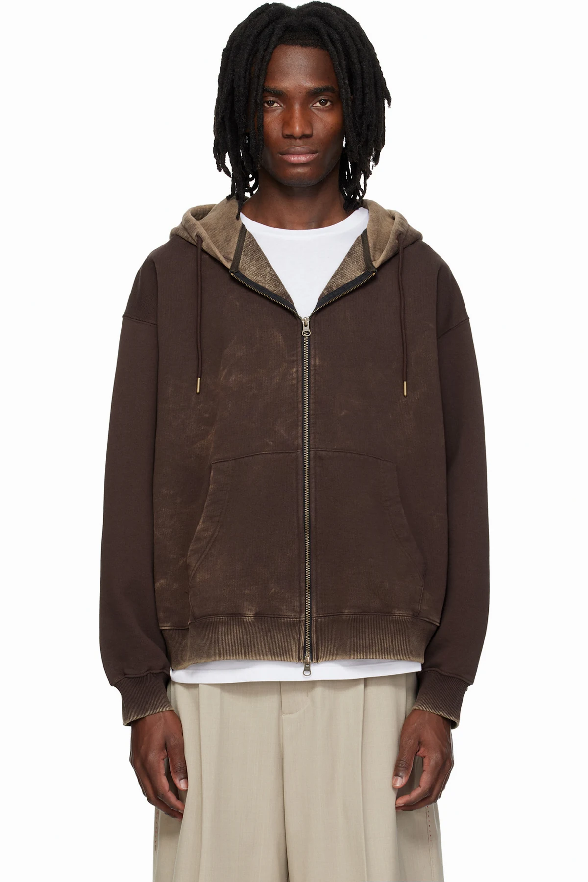 Brown Dusk Zip Up Hoodie
