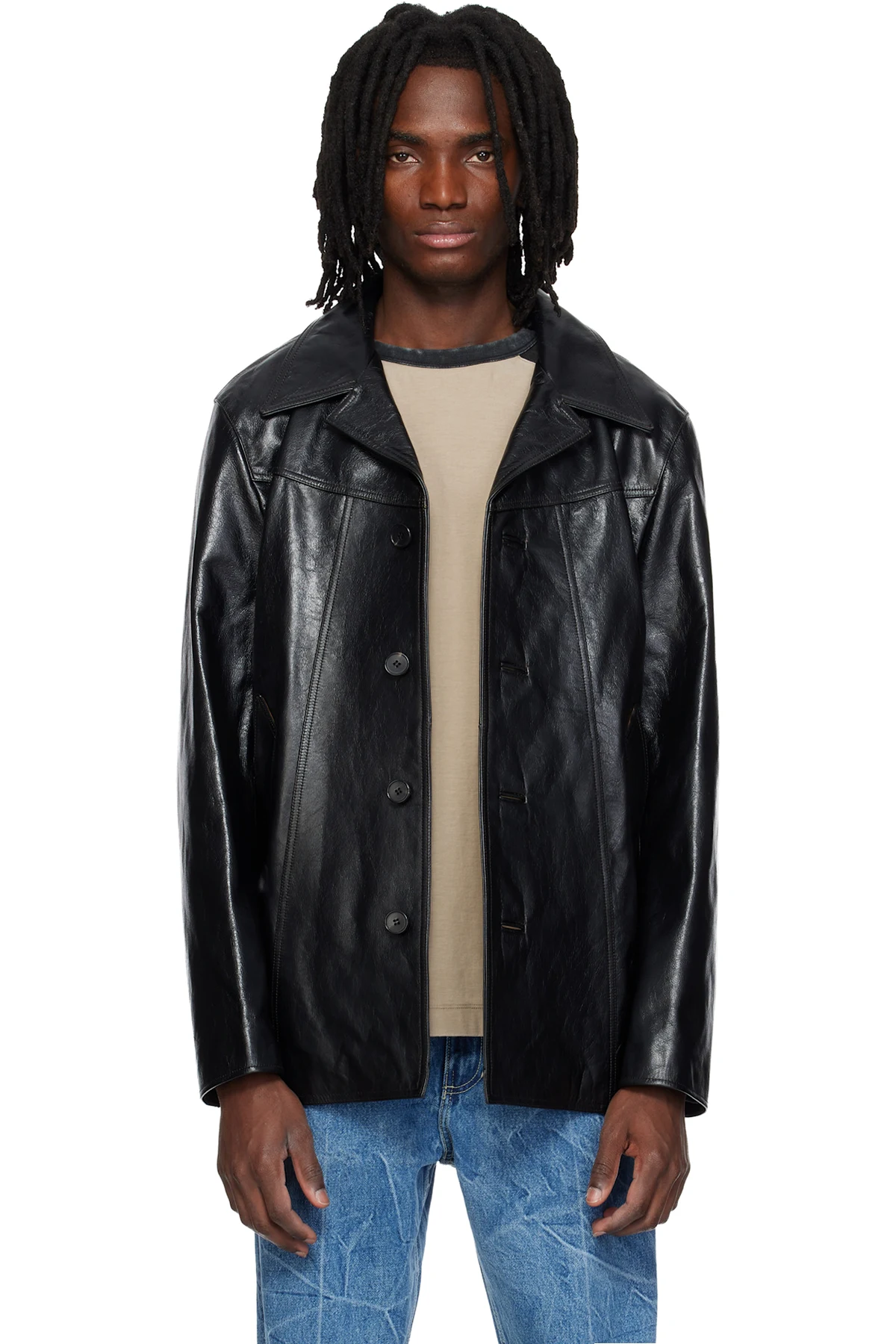 Black Boulevard Leather Coat