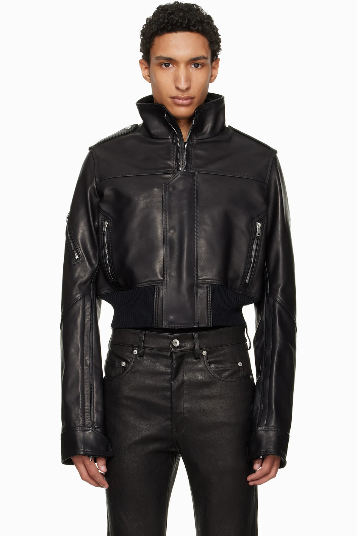Black 'SUICIDE' Edition Temple Rev Leather Jacket