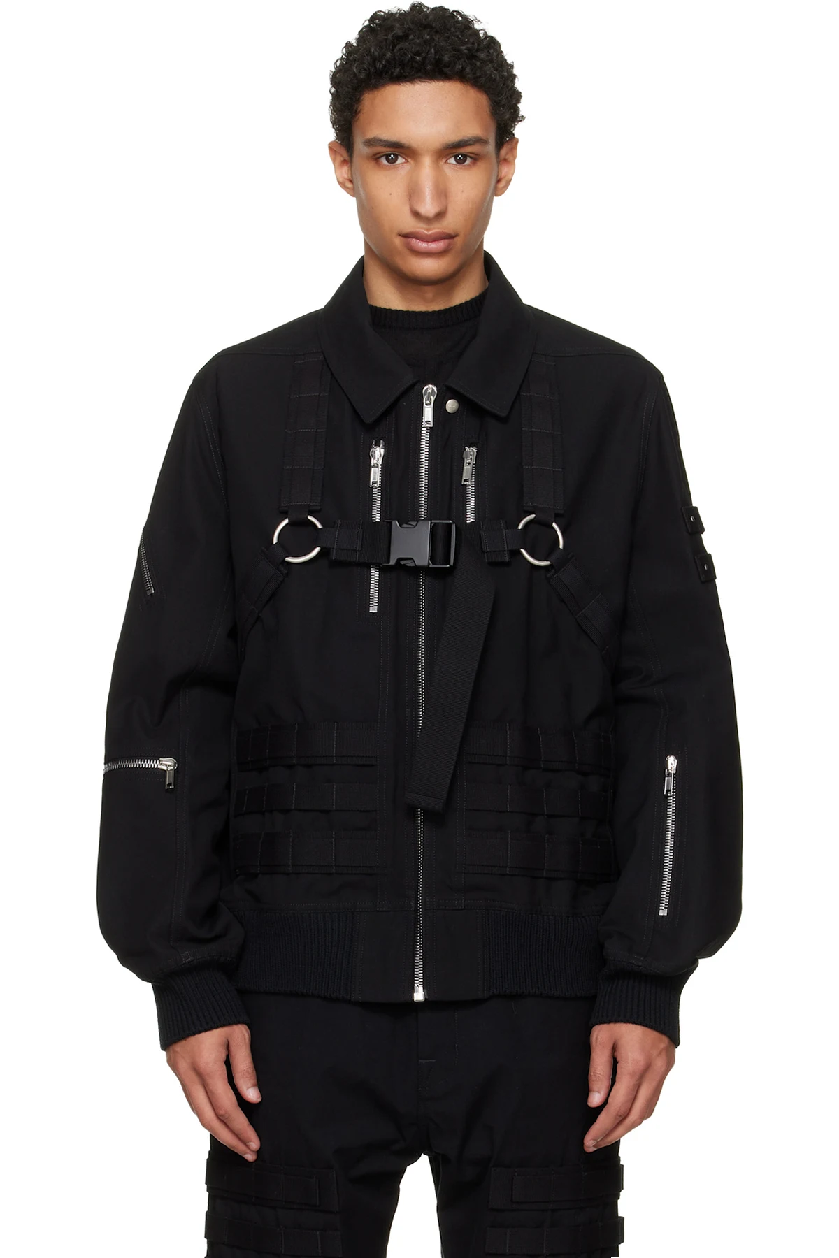 Black Temple Blixa Cargo Bomber Jacket