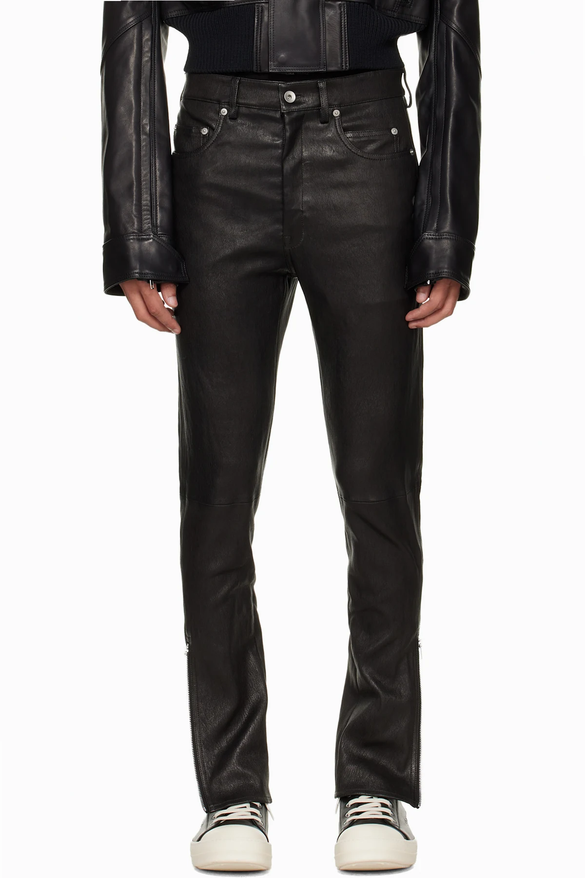 Black 'SUICIDE' Edition Temple Rev Leather Pants