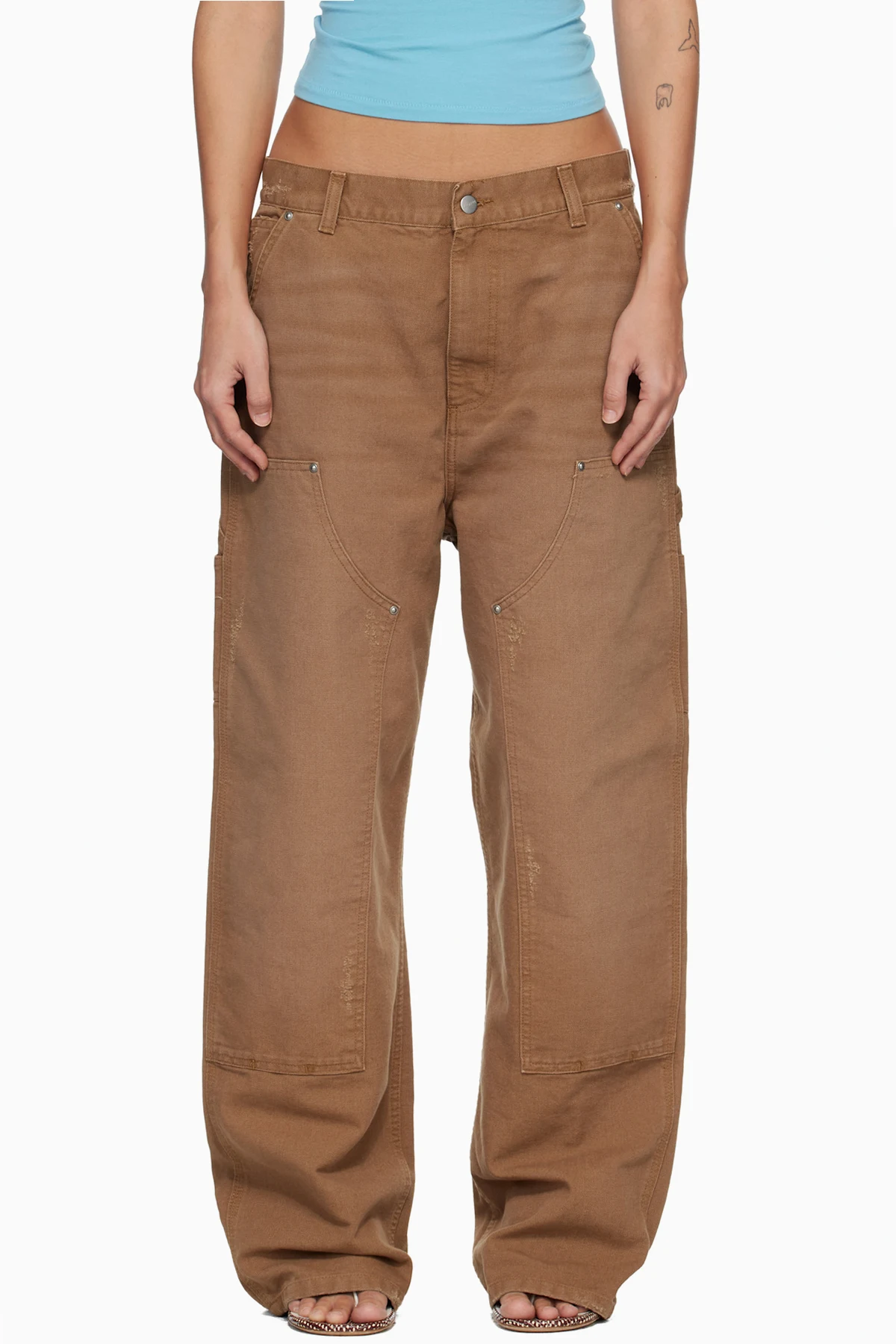 Tan Brandon Double Knee Jeans