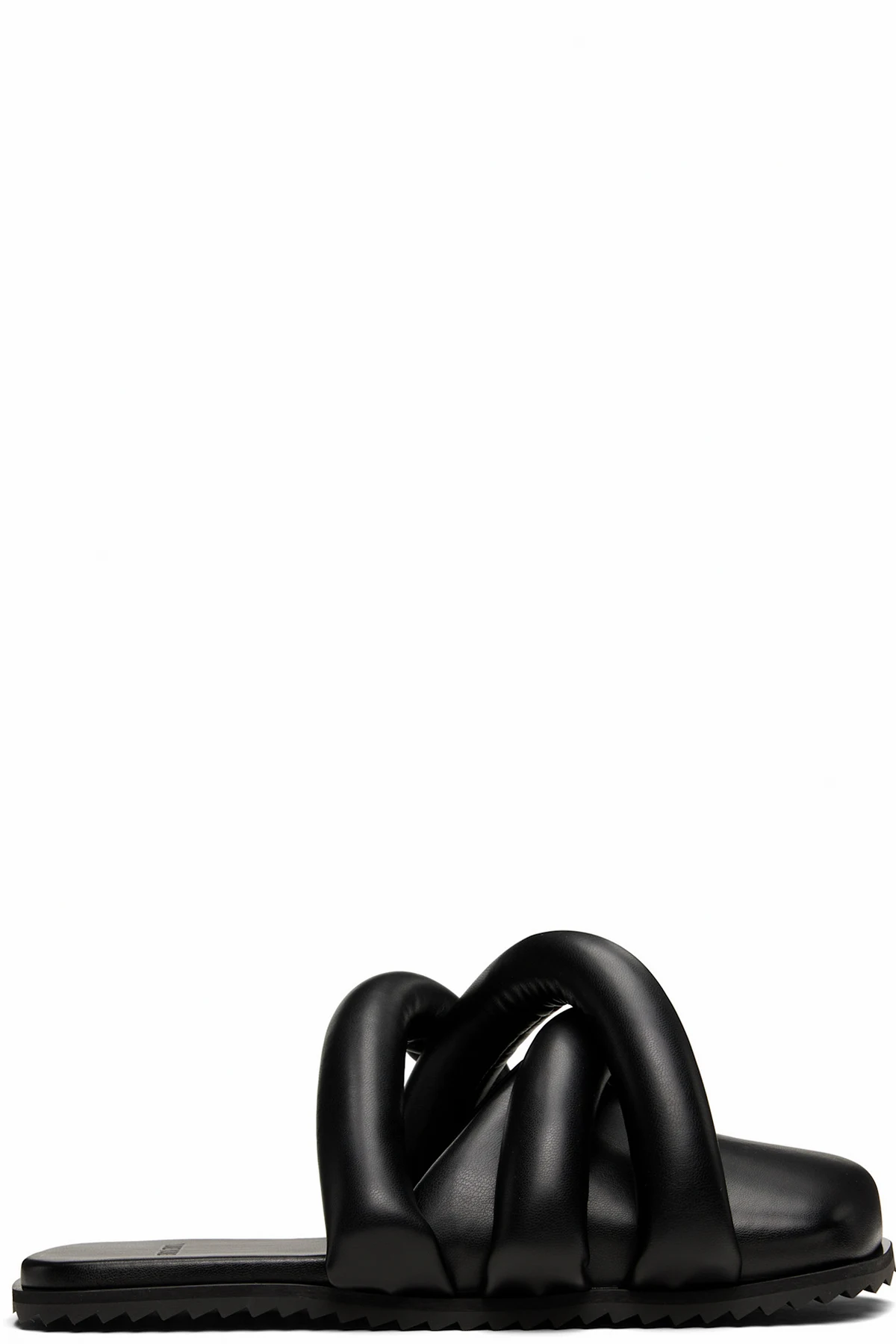 Black Closed Toe Tyre Slide Loafers