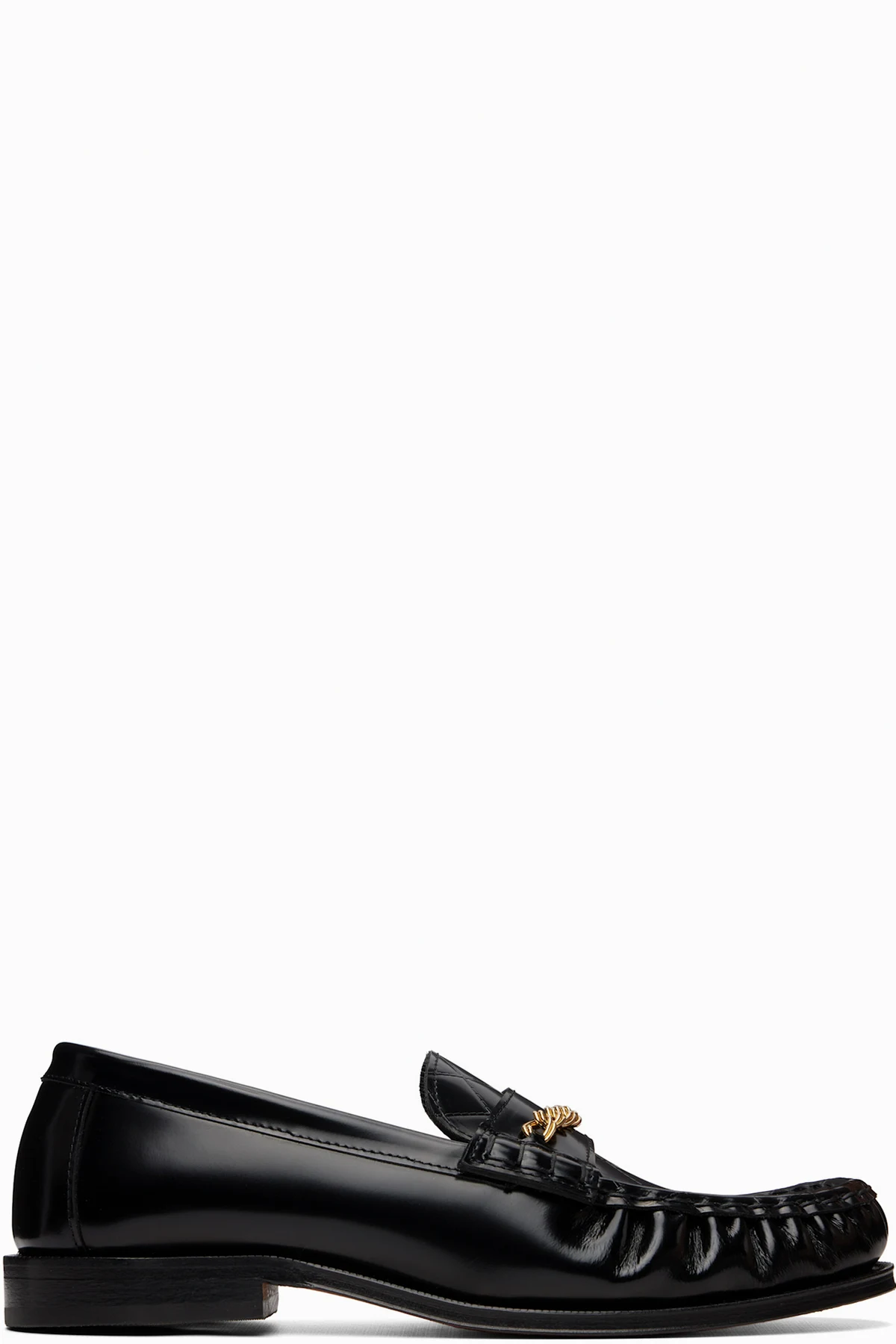 Black Gold Chain Loafers