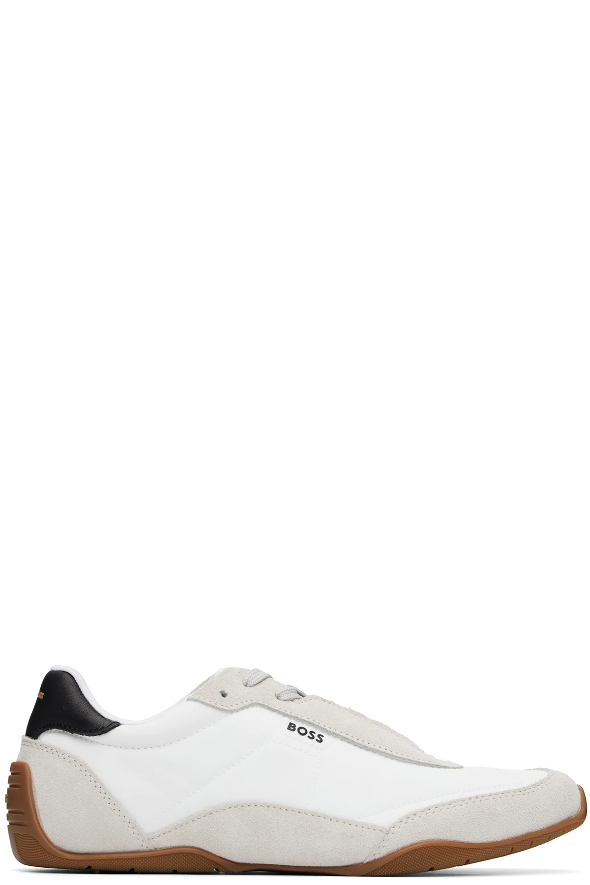 White Printed-Logo Sneakers