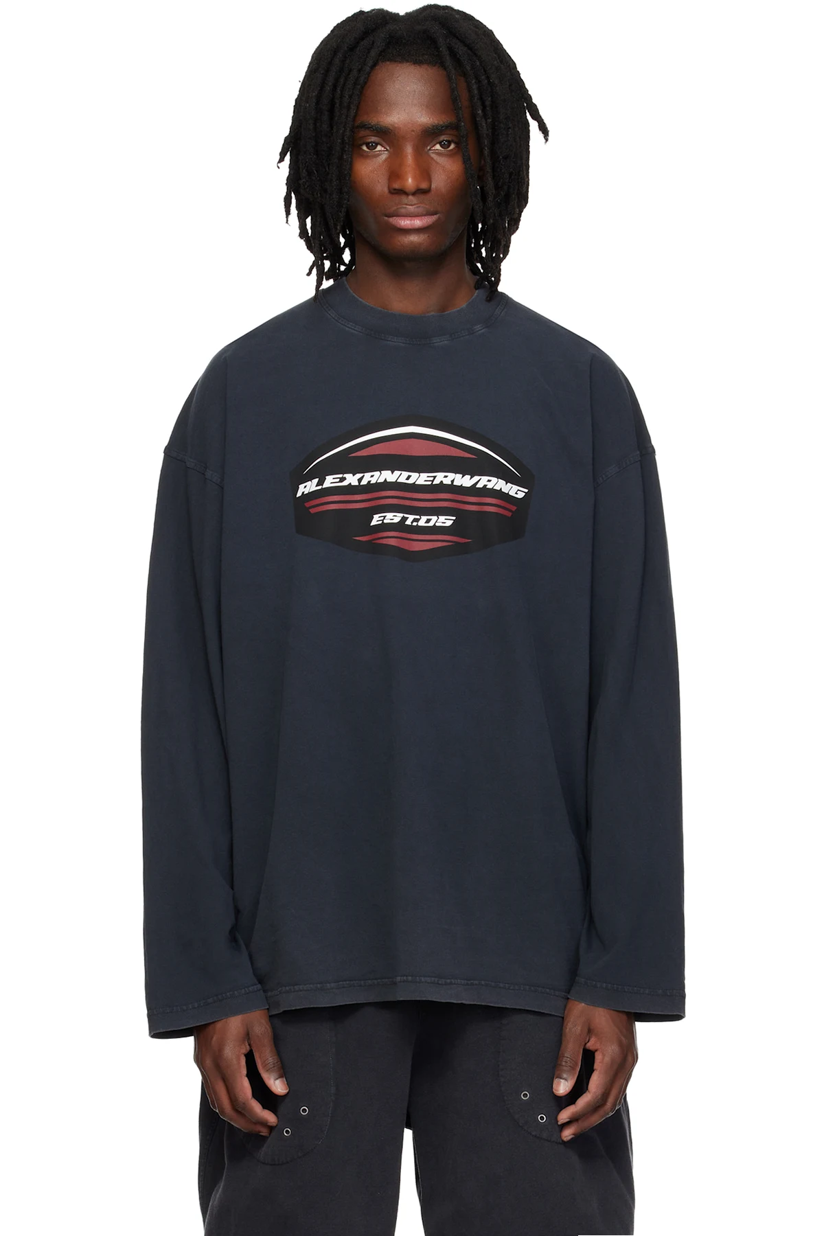 Black Long Sleeve Shield Graphic T-shirt