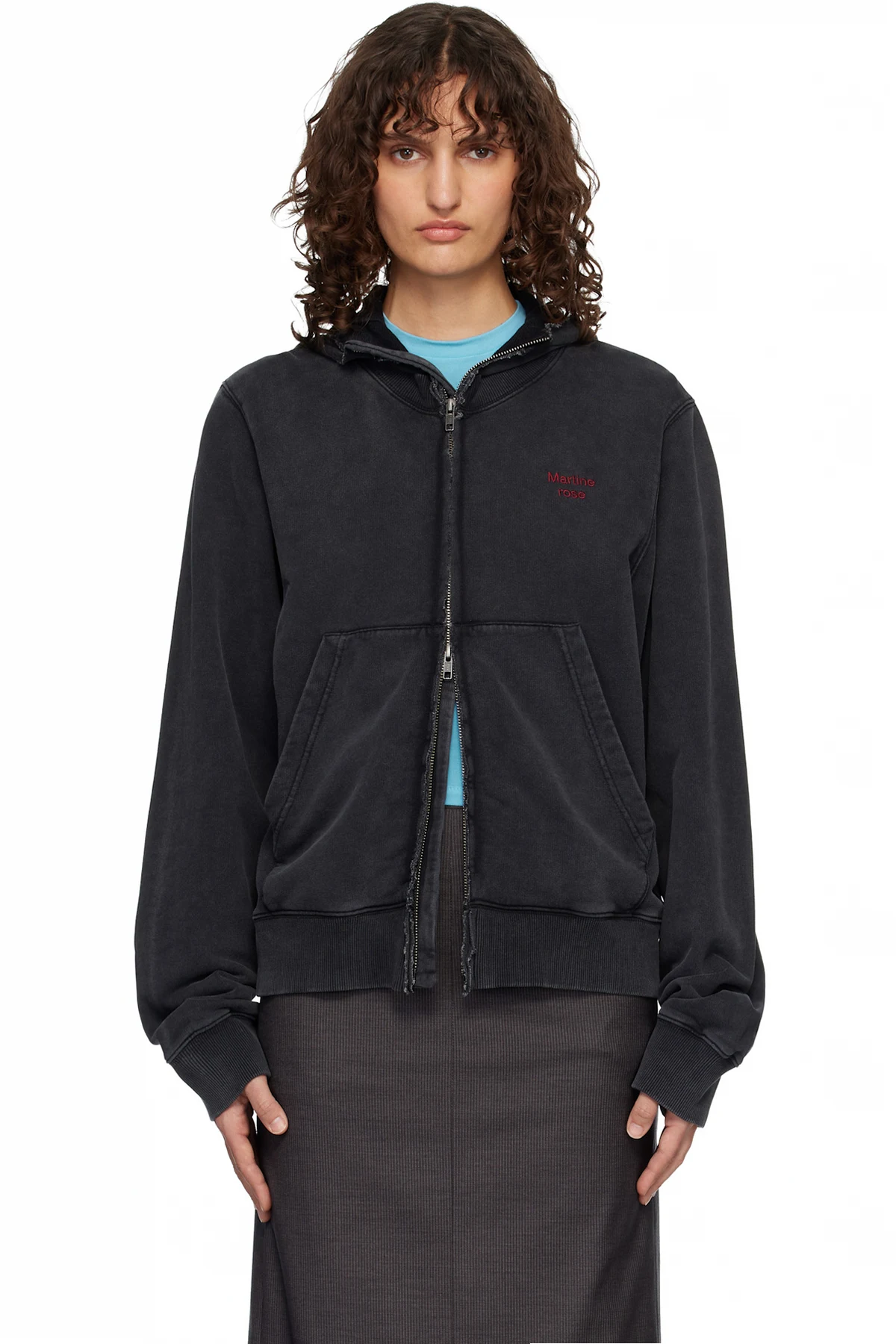 Black Zip Crew Hoodie