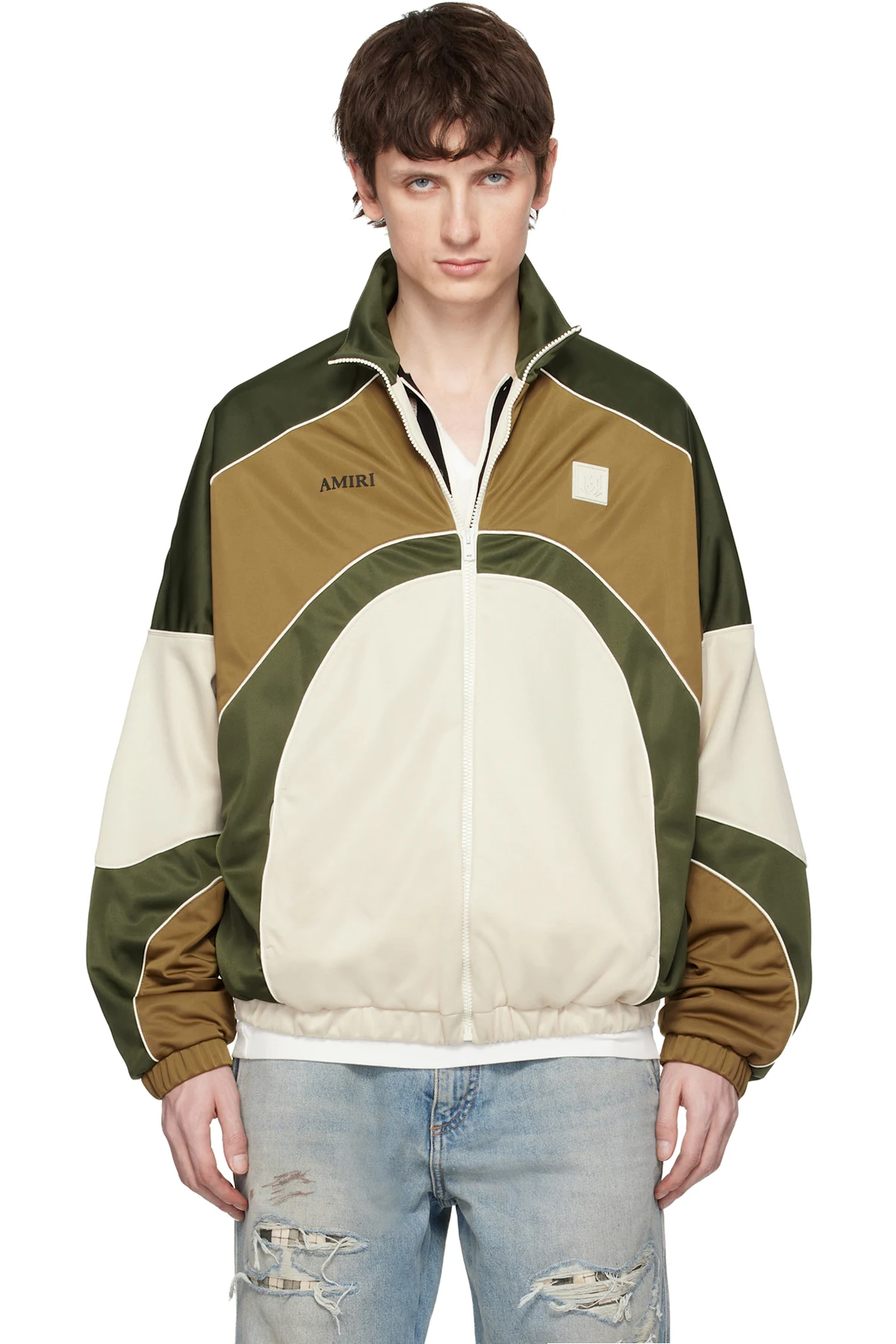 Multicolor Oversized Panel Track Jacket