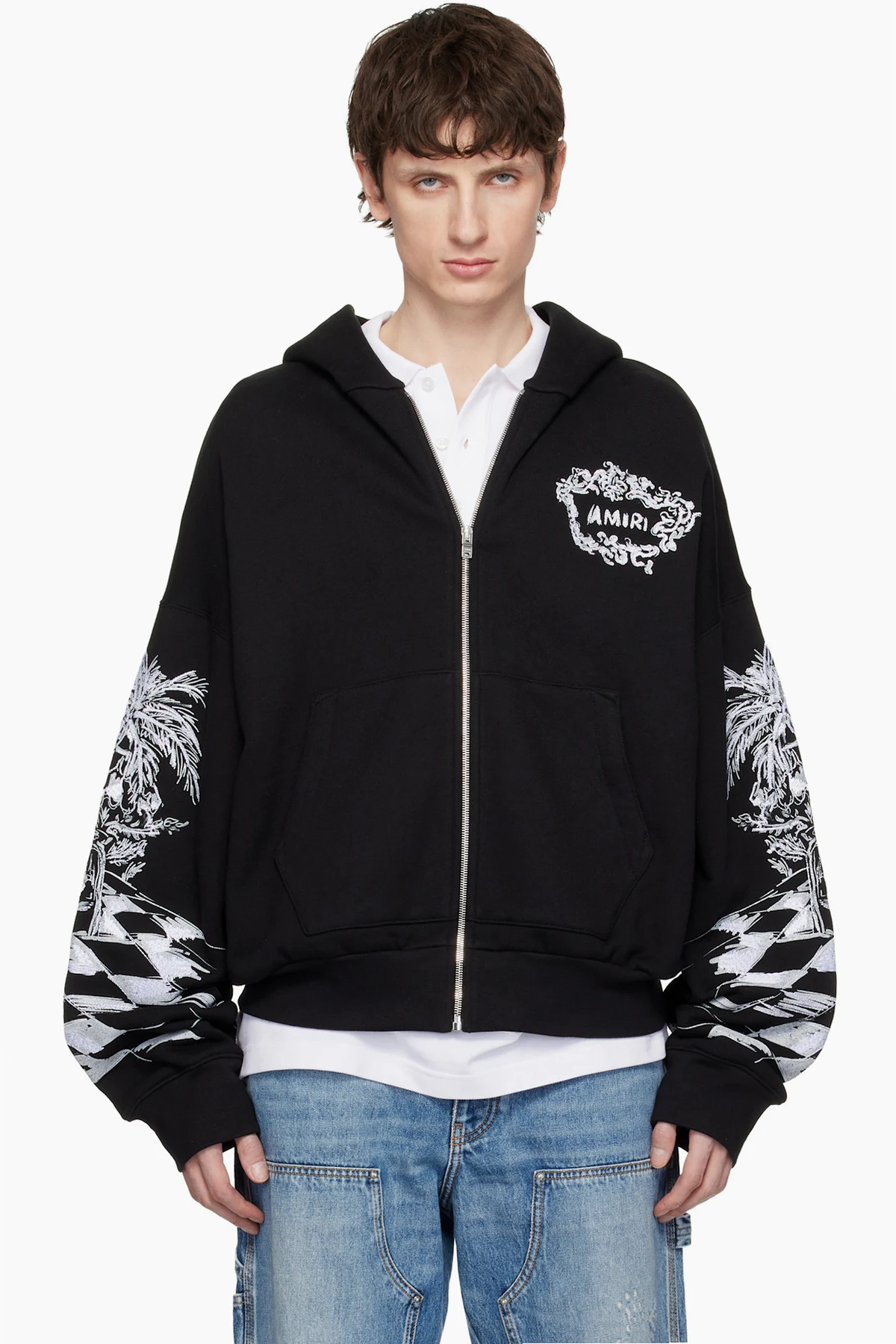 Black Chateau Sketch Zip Hoodie