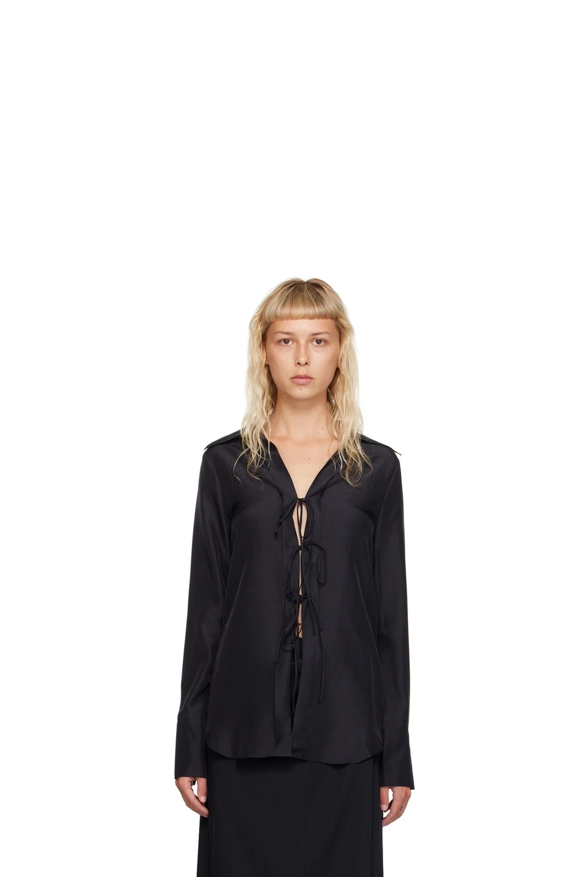 Black Tied Blouse