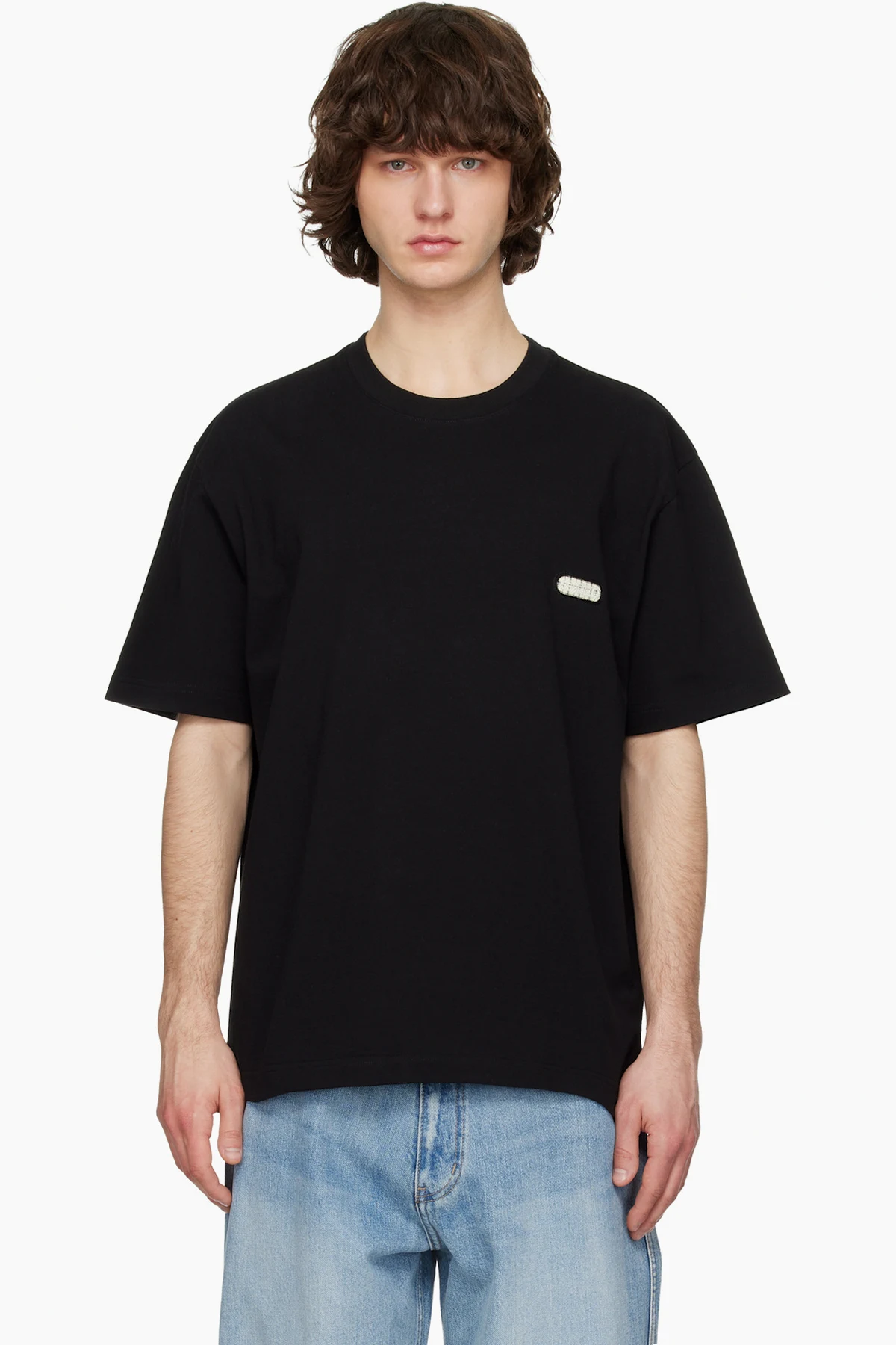 Black Solid Back Logo Short Sleeve T-shirt