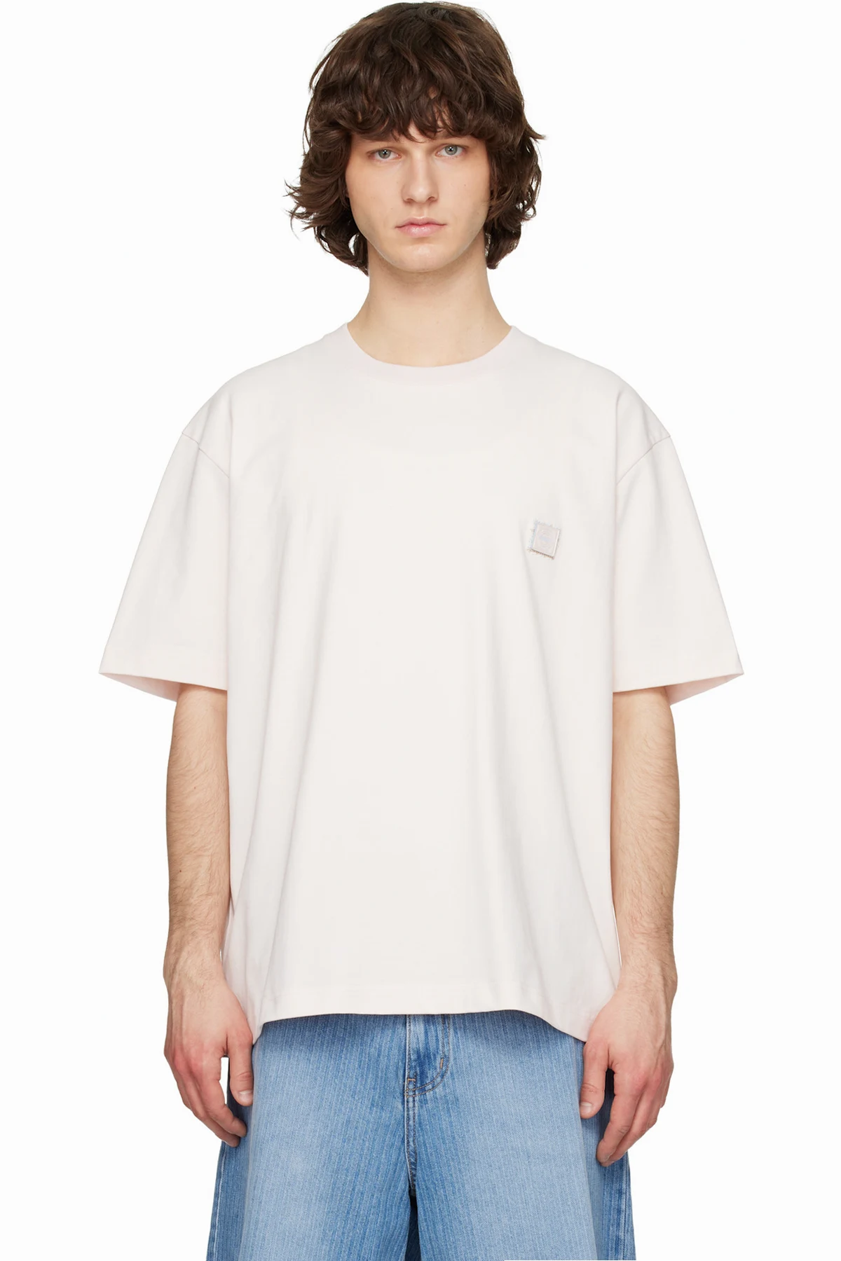 Pink Solid Tweed Back Logo Short Sleeve T-shirt