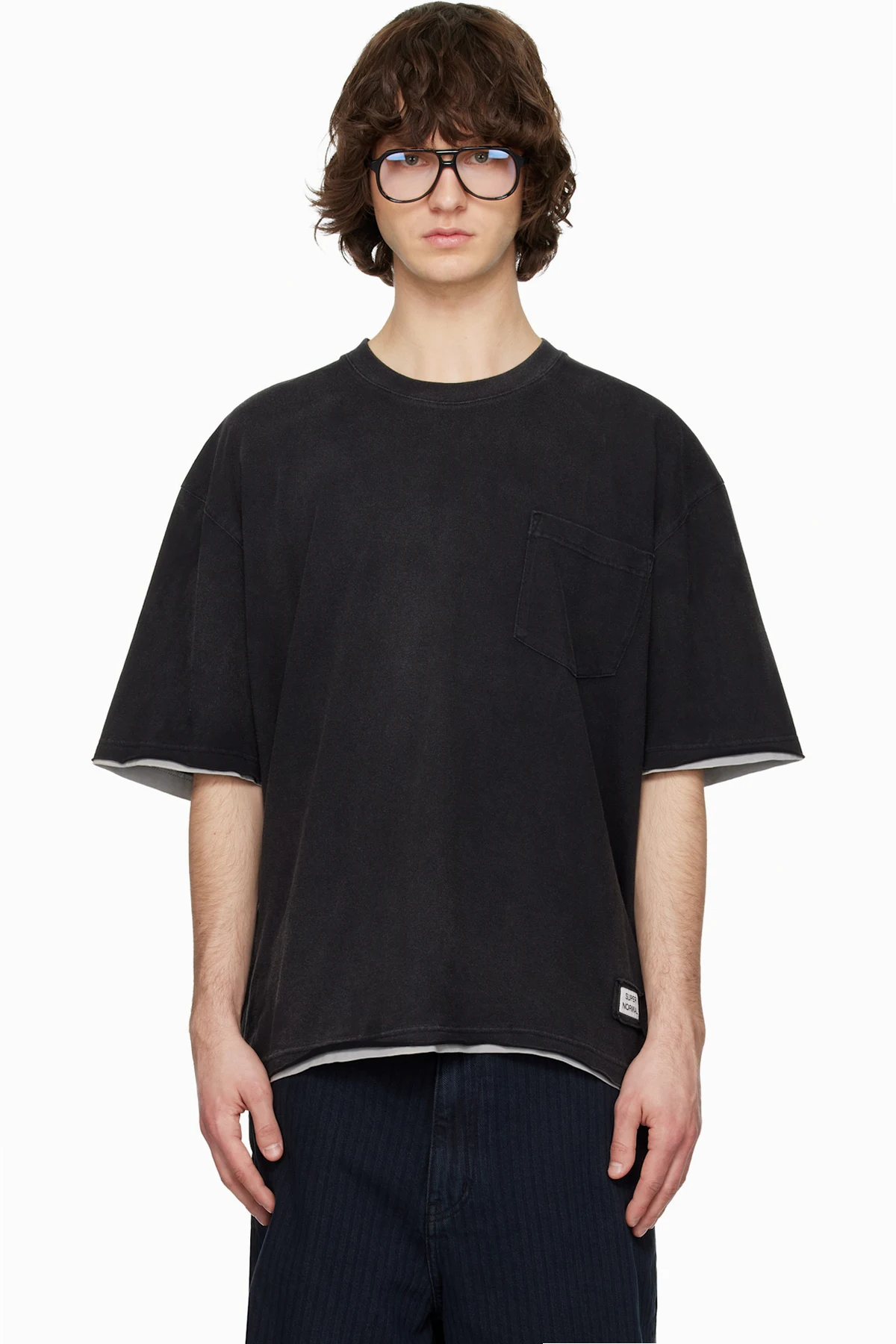 Gray Layered Short-Sleeve T-shirt