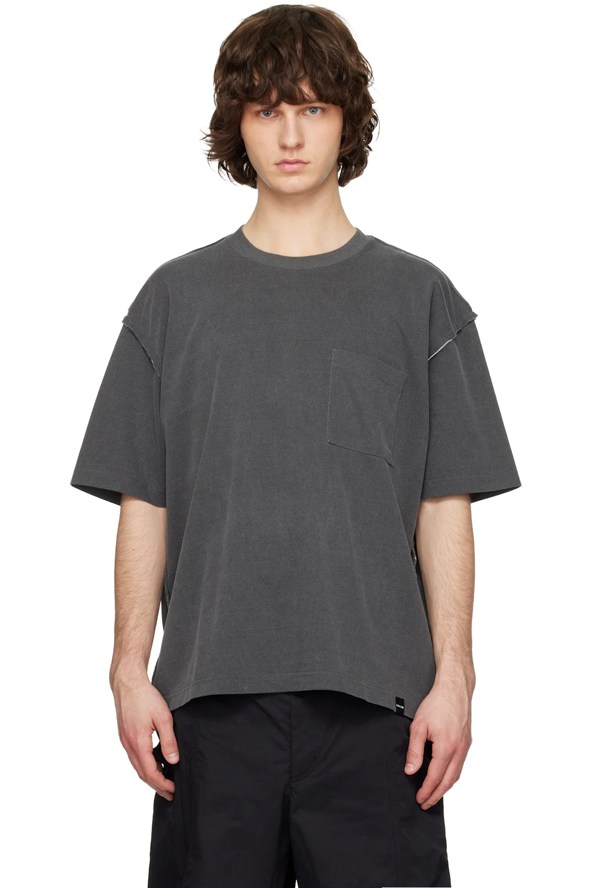 Gray Raw-Edge T-shirt