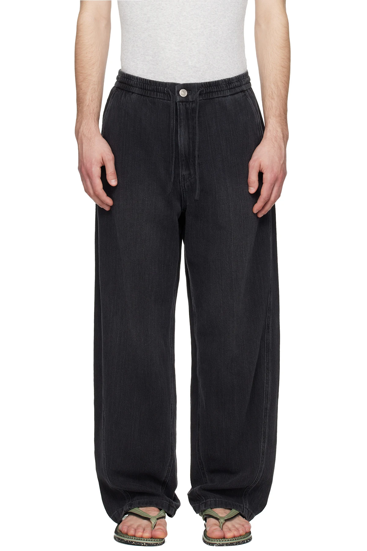 Navy Curved Jeans