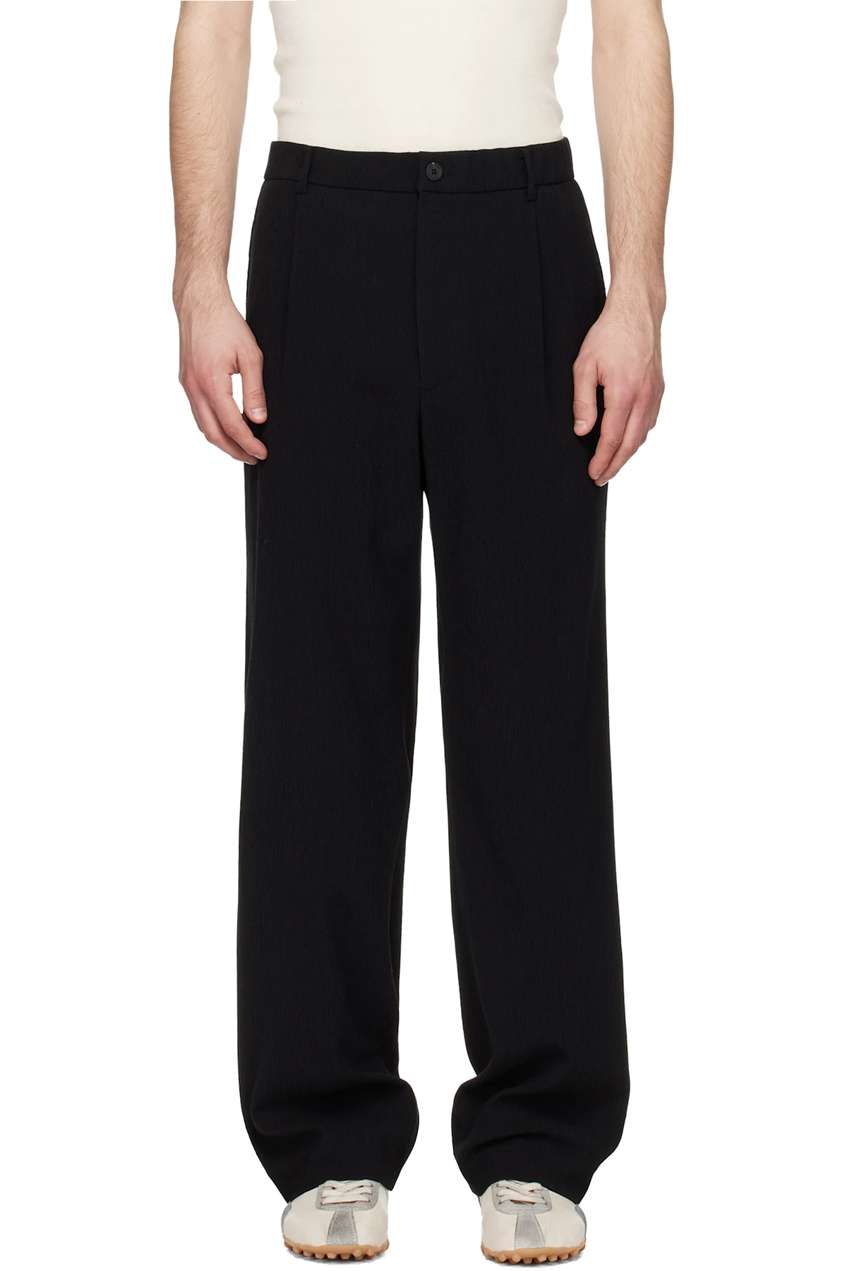 Black Pleated Trousers